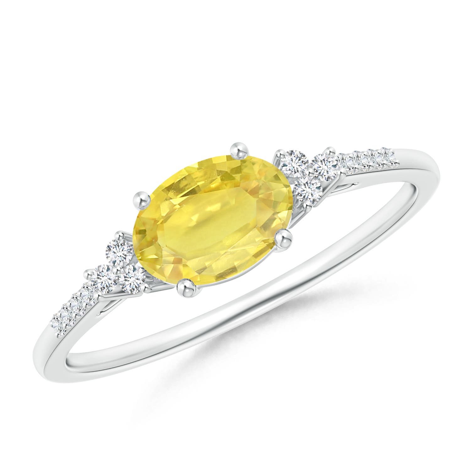 A - Yellow Sapphire / 1.09 CT / 14 KT White Gold