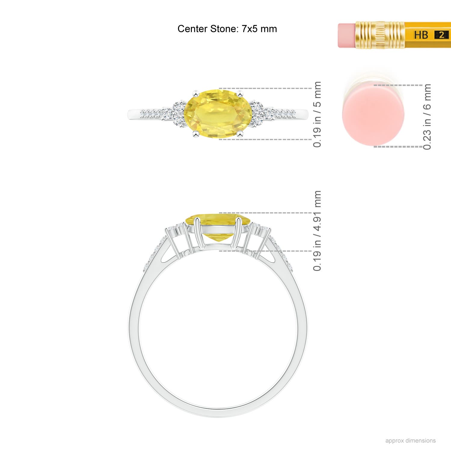 A - Yellow Sapphire / 1.09 CT / 14 KT White Gold