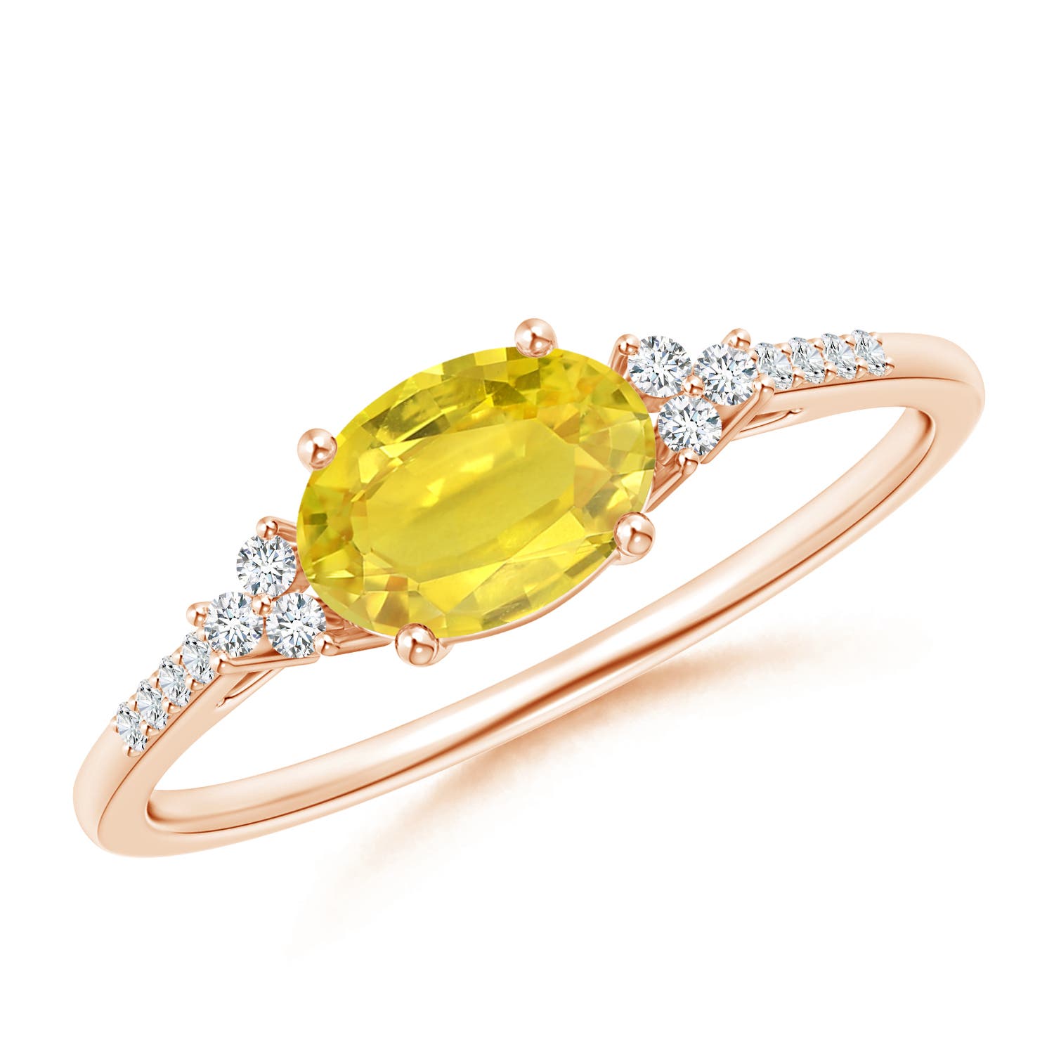 AA - Yellow Sapphire / 1.09 CT / 14 KT Rose Gold