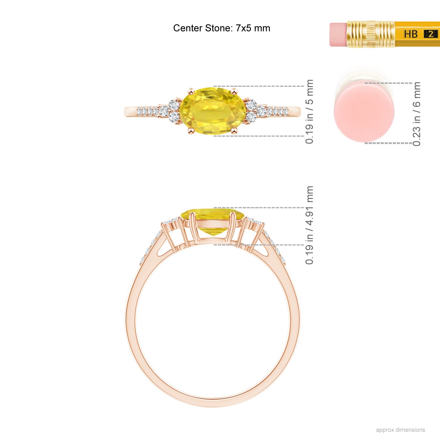 AA - Yellow Sapphire / 1.09 CT / 14 KT Rose Gold