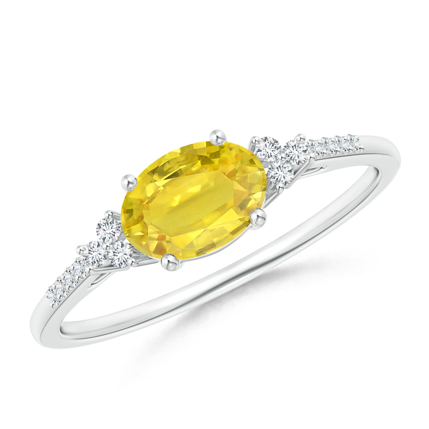 AA - Yellow Sapphire / 1.09 CT / 14 KT White Gold