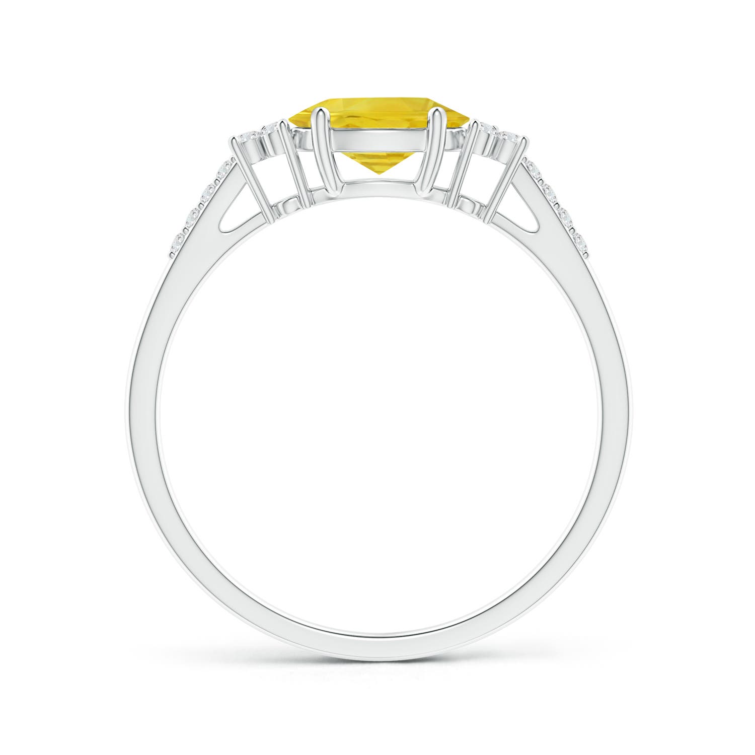 AA - Yellow Sapphire / 1.09 CT / 14 KT White Gold