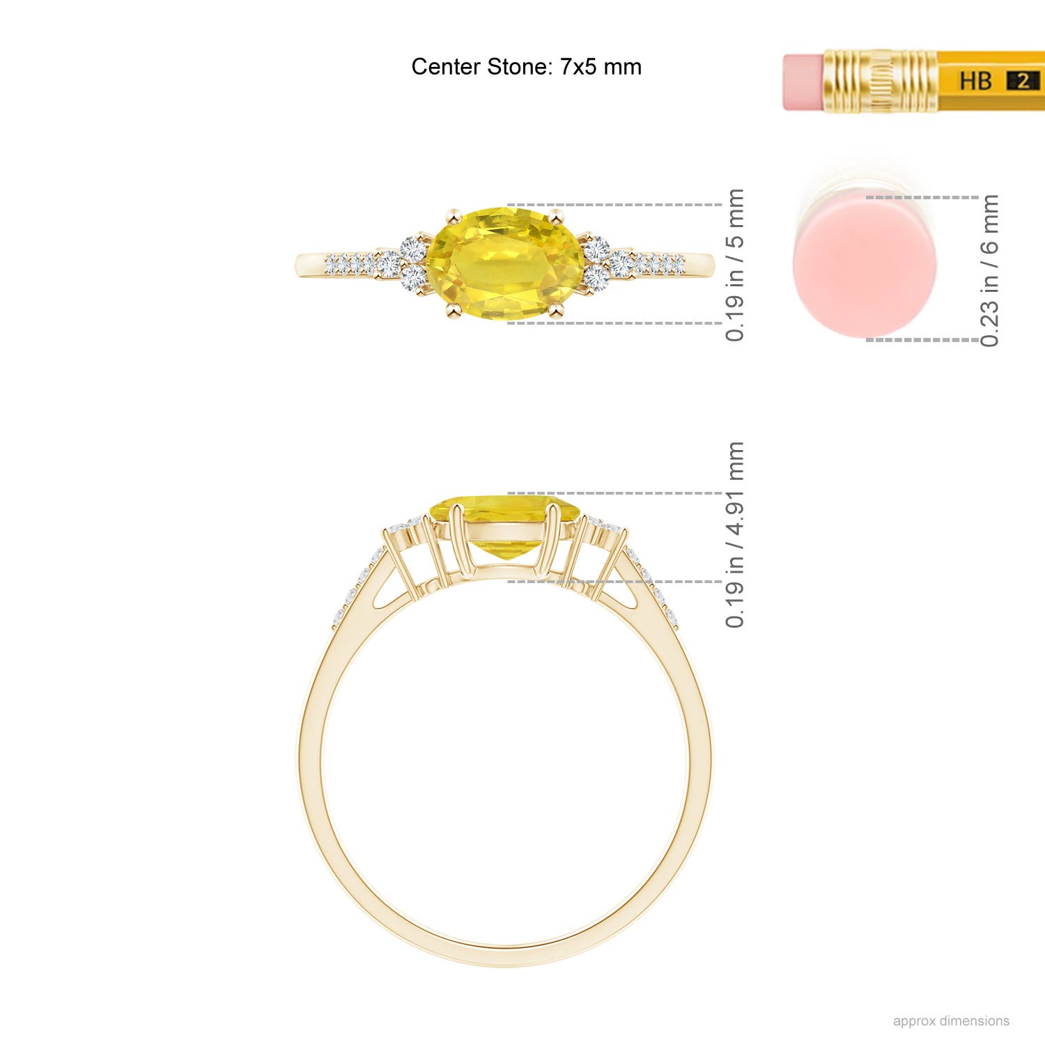 AA - Yellow Sapphire / 1.09 CT / 14 KT Yellow Gold