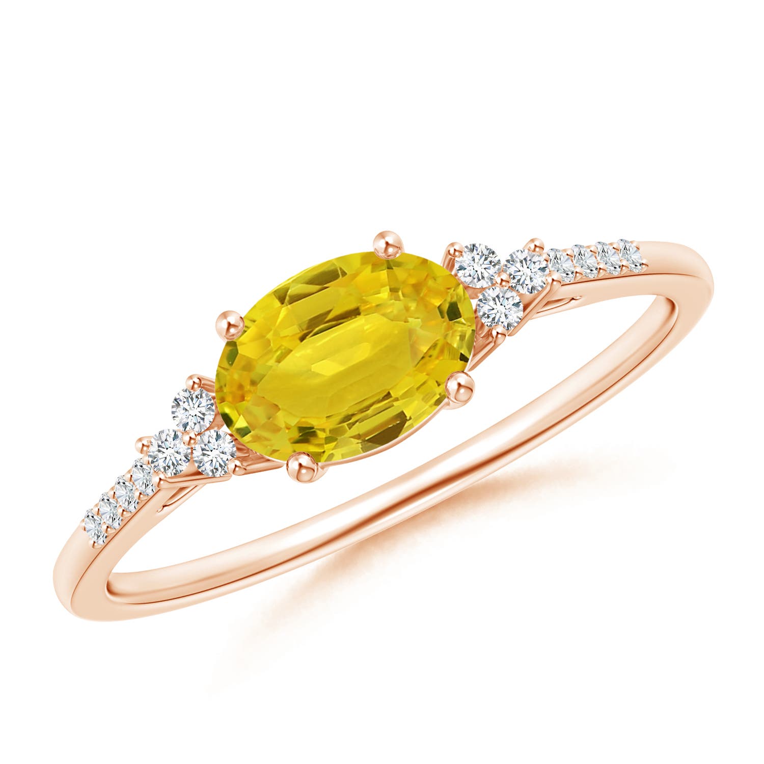 AAA - Yellow Sapphire / 1.09 CT / 14 KT Rose Gold