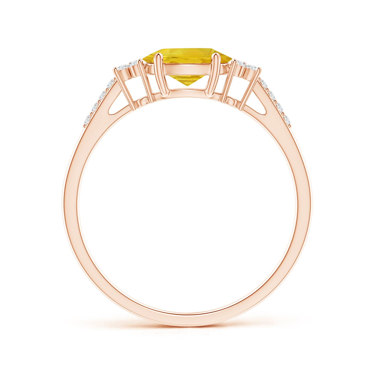 AAA - Yellow Sapphire / 1.09 CT / 14 KT Rose Gold