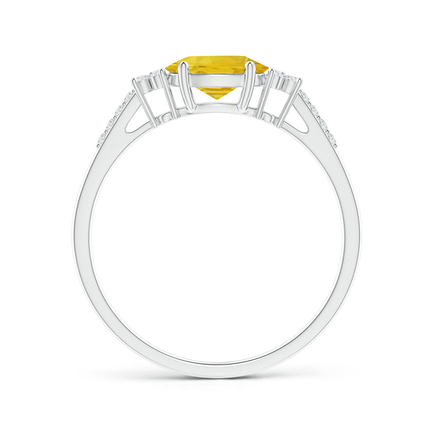 AAA - Yellow Sapphire / 1.09 CT / 14 KT White Gold