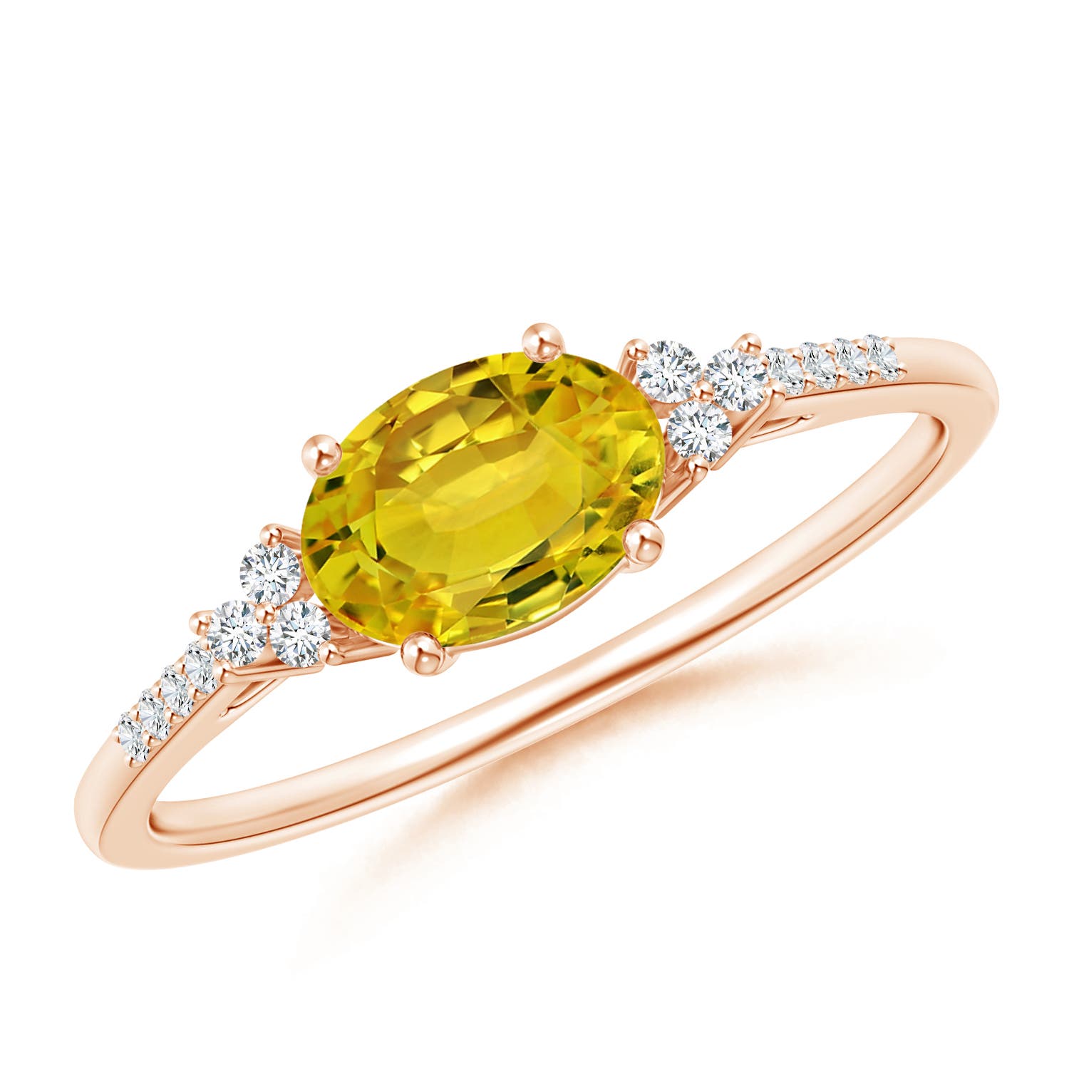 AAAA - Yellow Sapphire / 1.09 CT / 14 KT Rose Gold