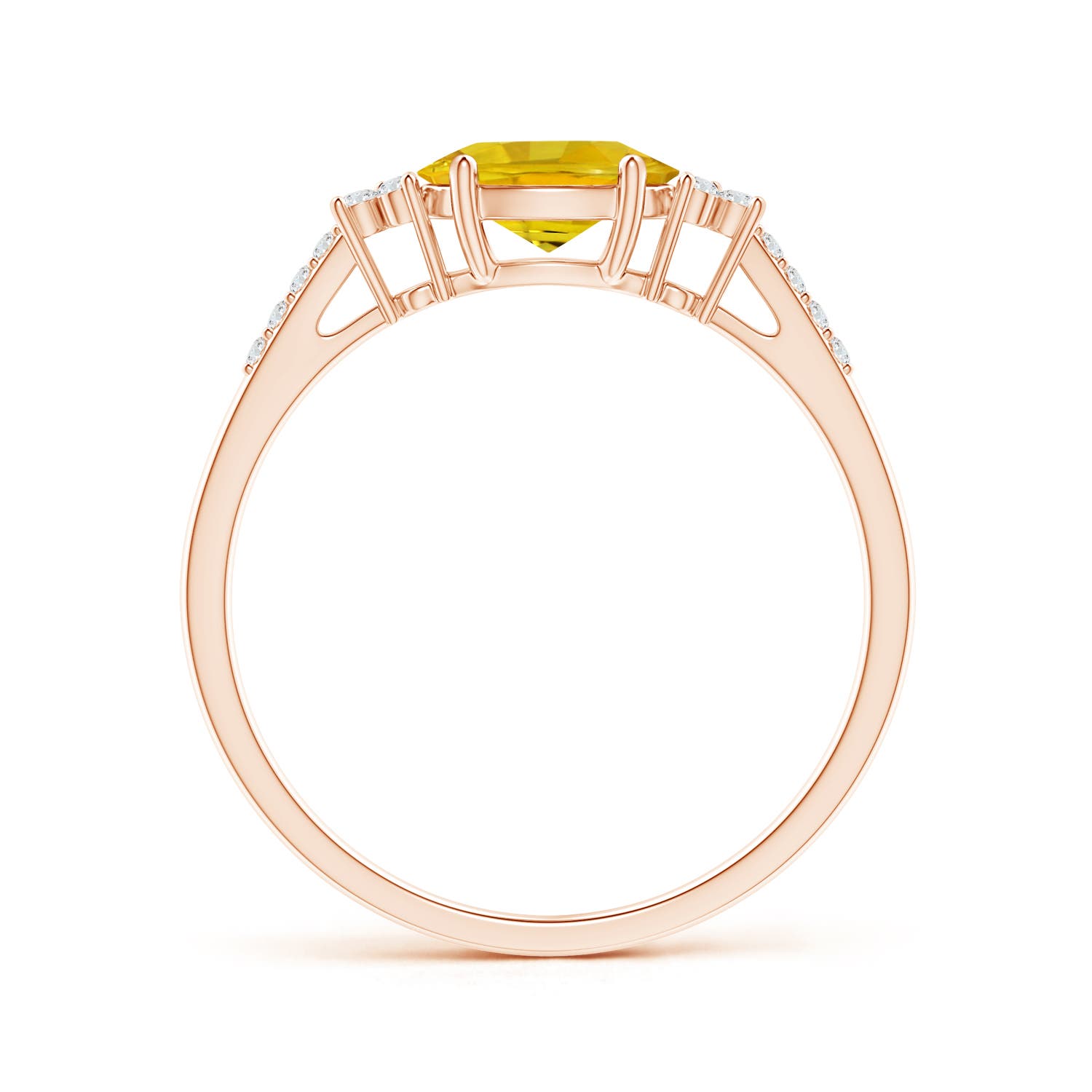 AAAA - Yellow Sapphire / 1.09 CT / 14 KT Rose Gold