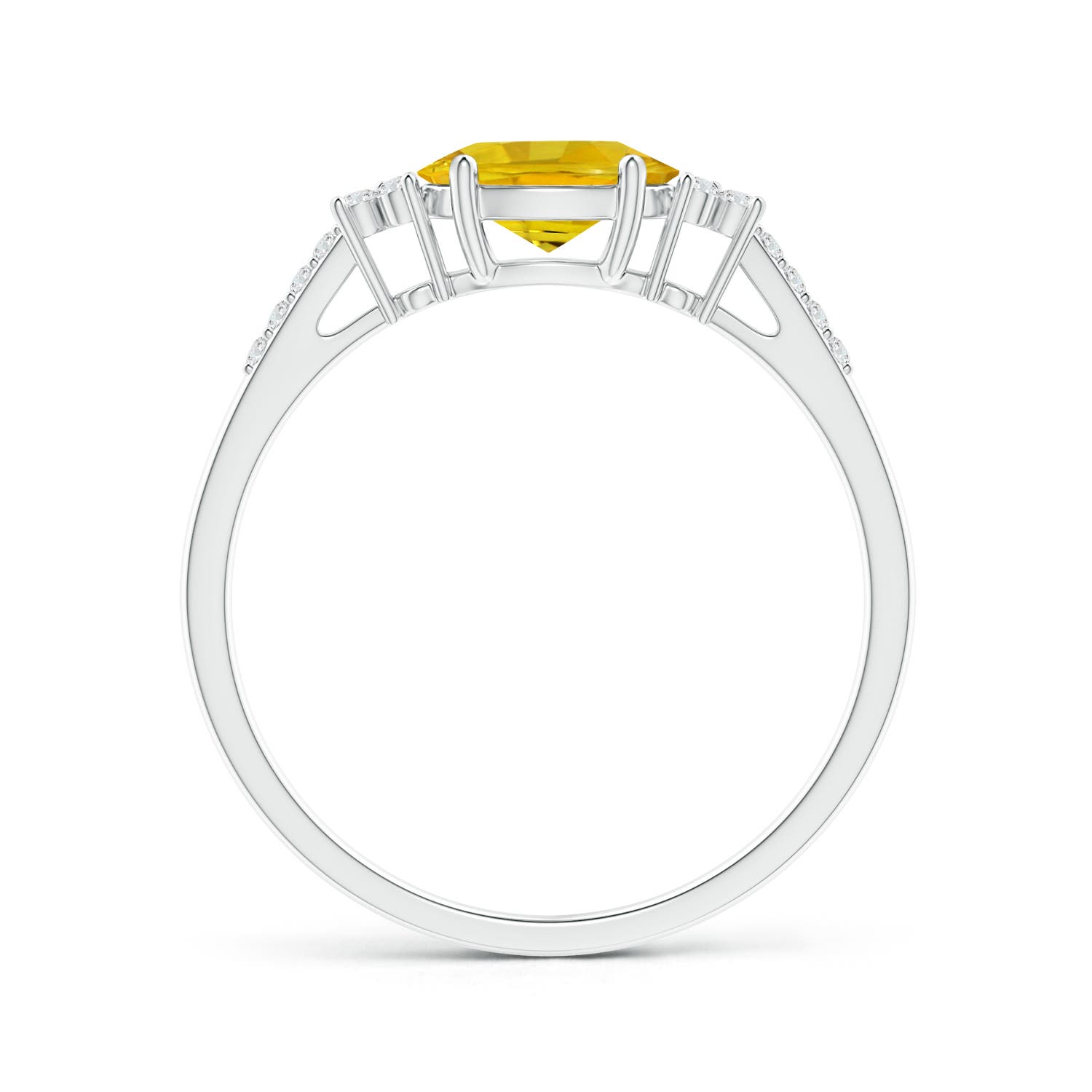 AAAA - Yellow Sapphire / 1.09 CT / 14 KT White Gold