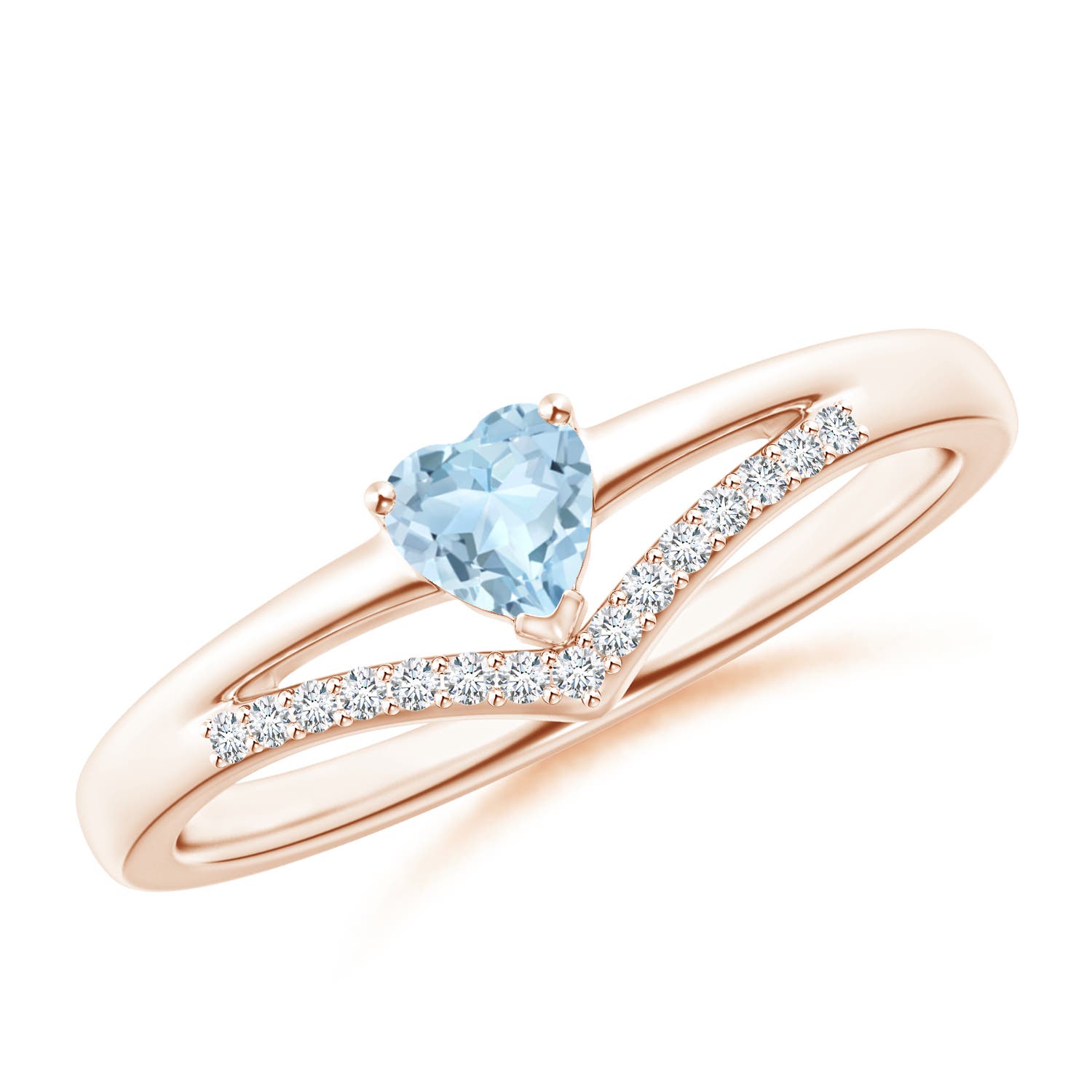 AA - Aquamarine / 0.28 CT / 14 KT Rose Gold