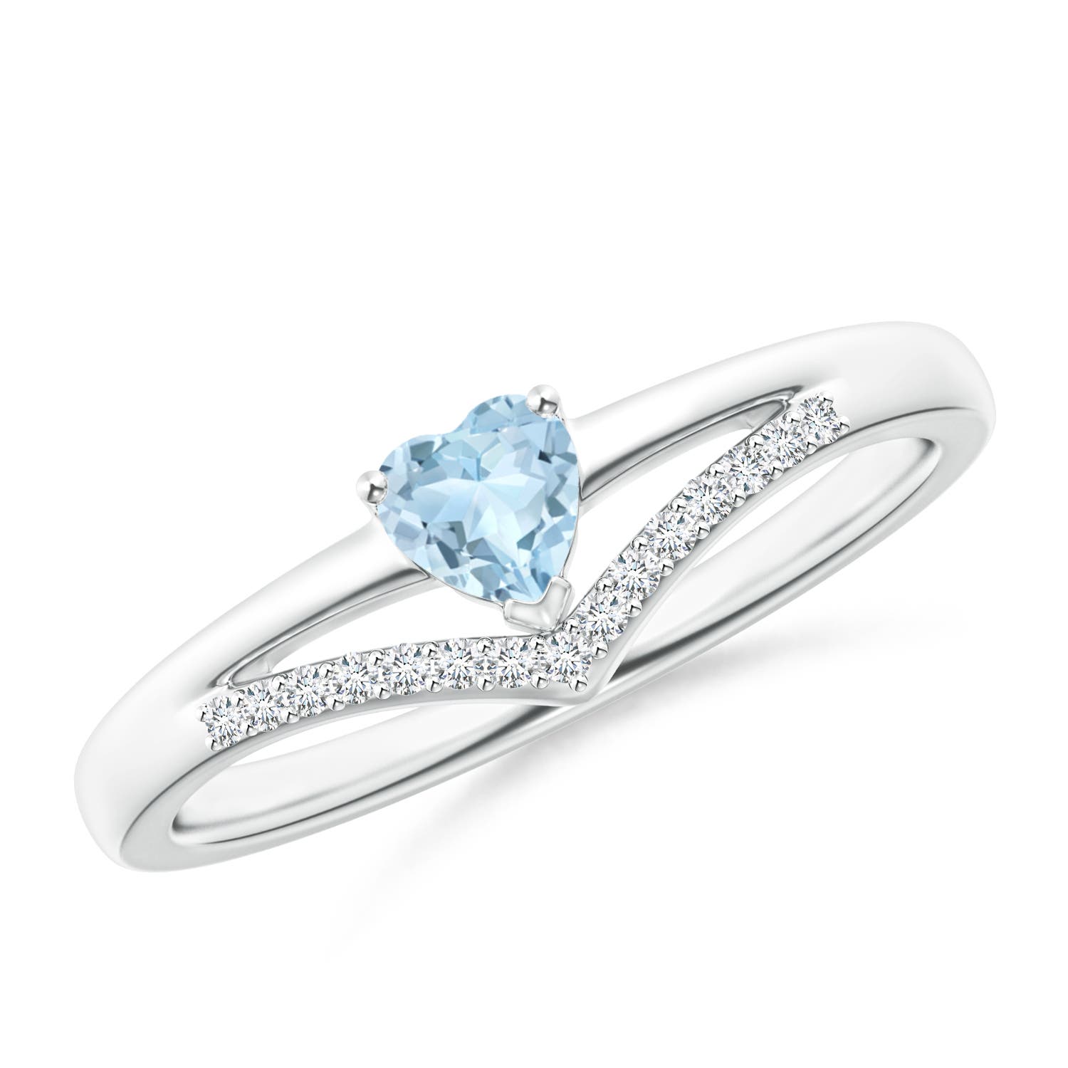 AA - Aquamarine / 0.28 CT / 14 KT White Gold