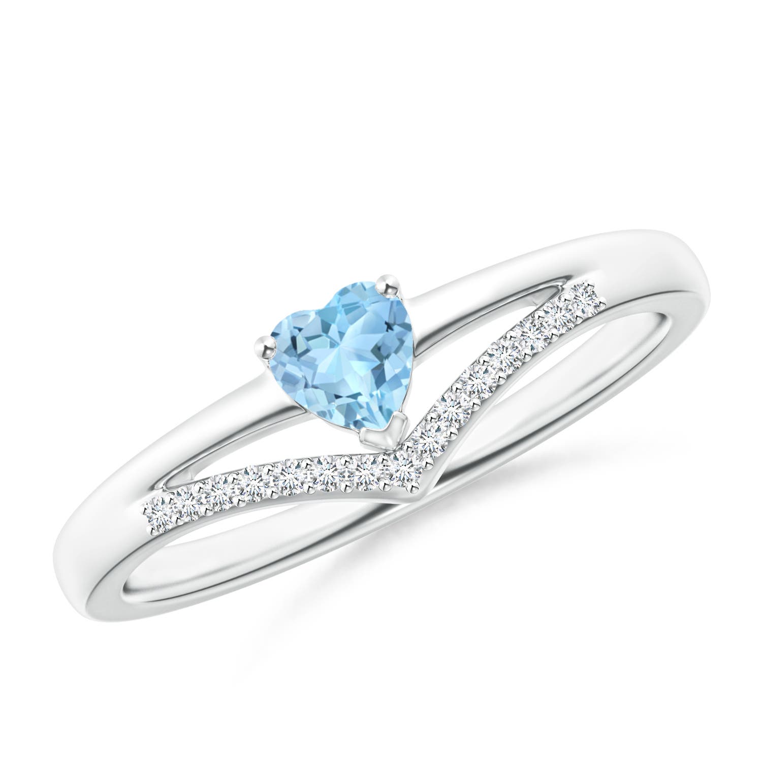 AAA - Aquamarine / 0.28 CT / 14 KT White Gold