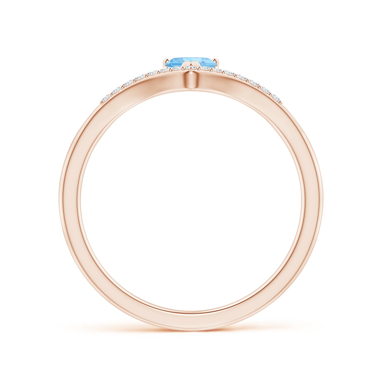 AAAA - Aquamarine / 0.28 CT / 14 KT Rose Gold