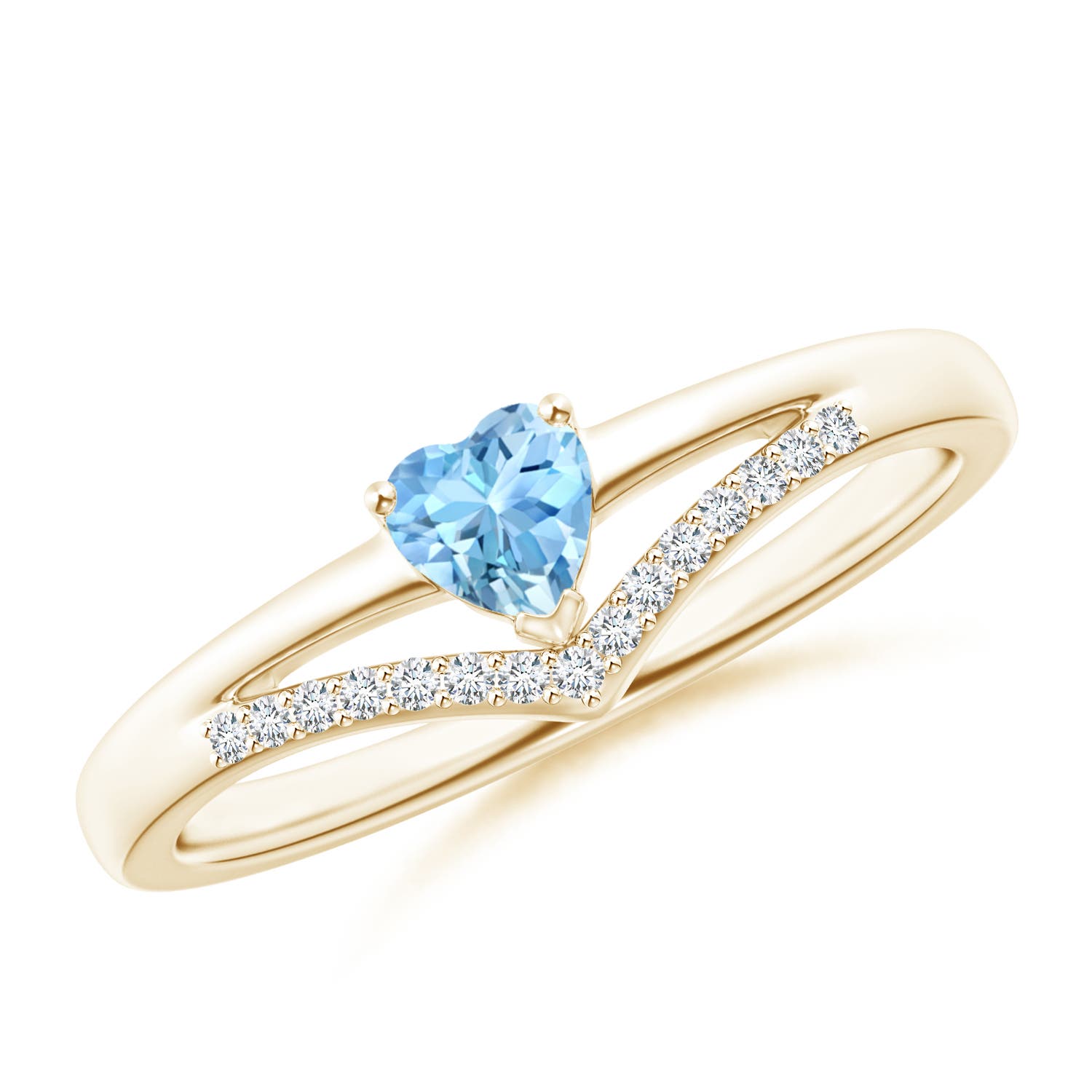 AAAA - Aquamarine / 0.28 CT / 14 KT Yellow Gold