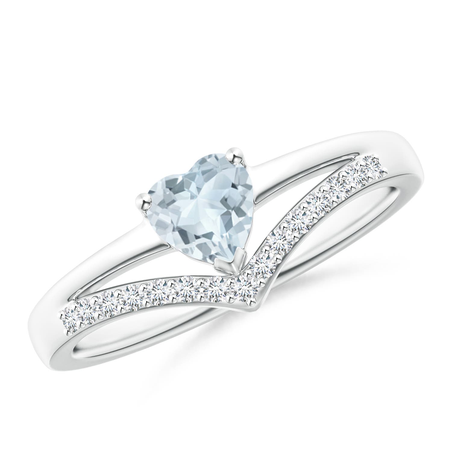 A - Aquamarine / 0.45 CT / 14 KT White Gold