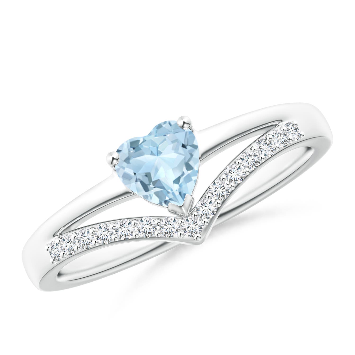 AA - Aquamarine / 0.45 CT / 14 KT White Gold