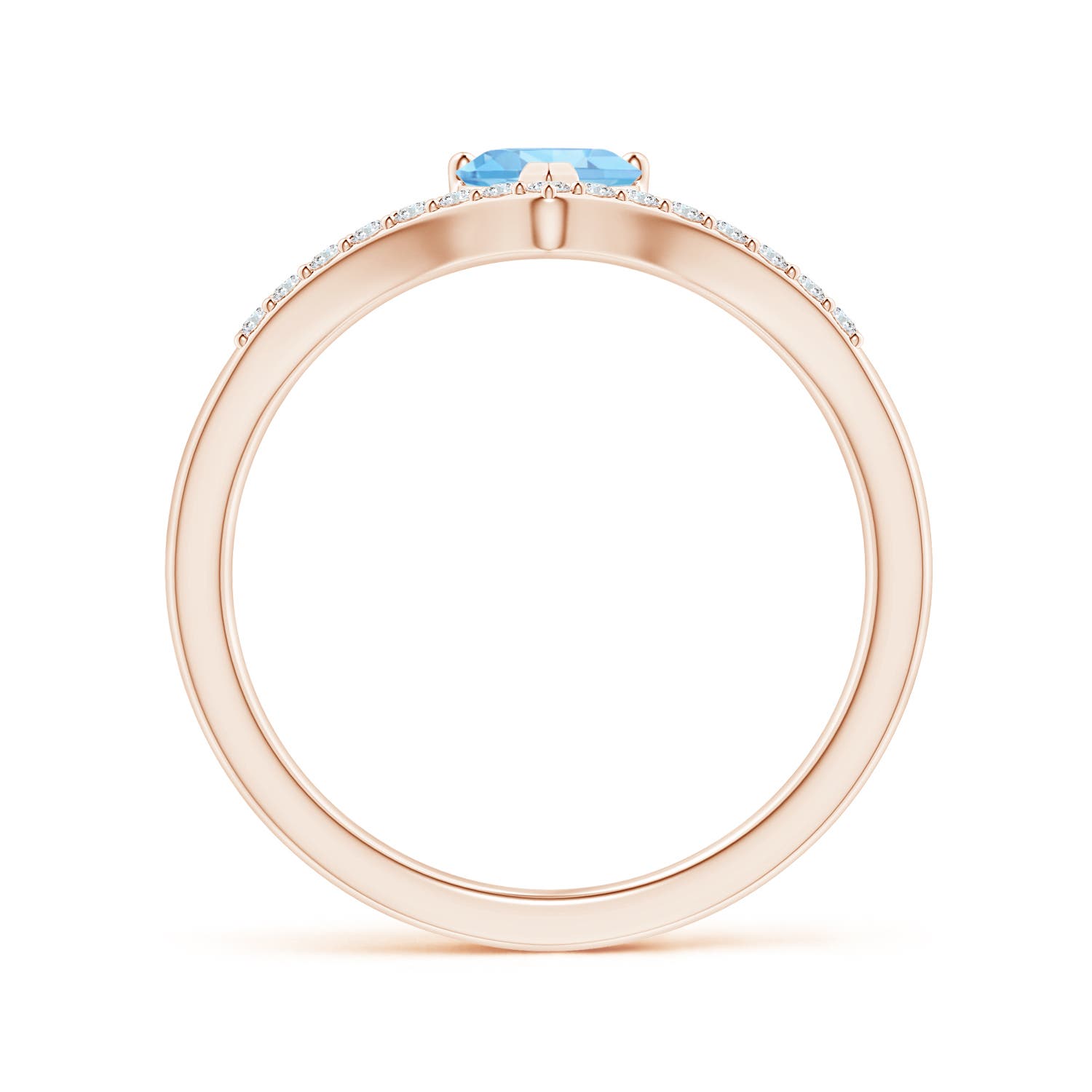 AAAA - Aquamarine / 0.45 CT / 14 KT Rose Gold