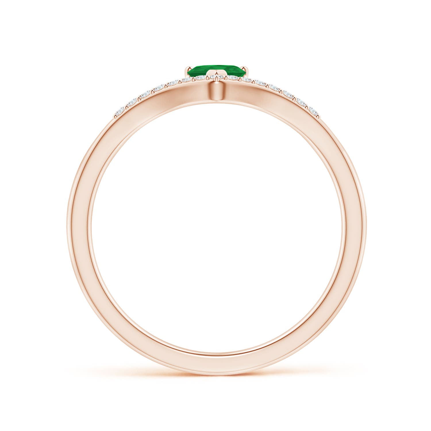 A - Emerald / 0.28 CT / 14 KT Rose Gold