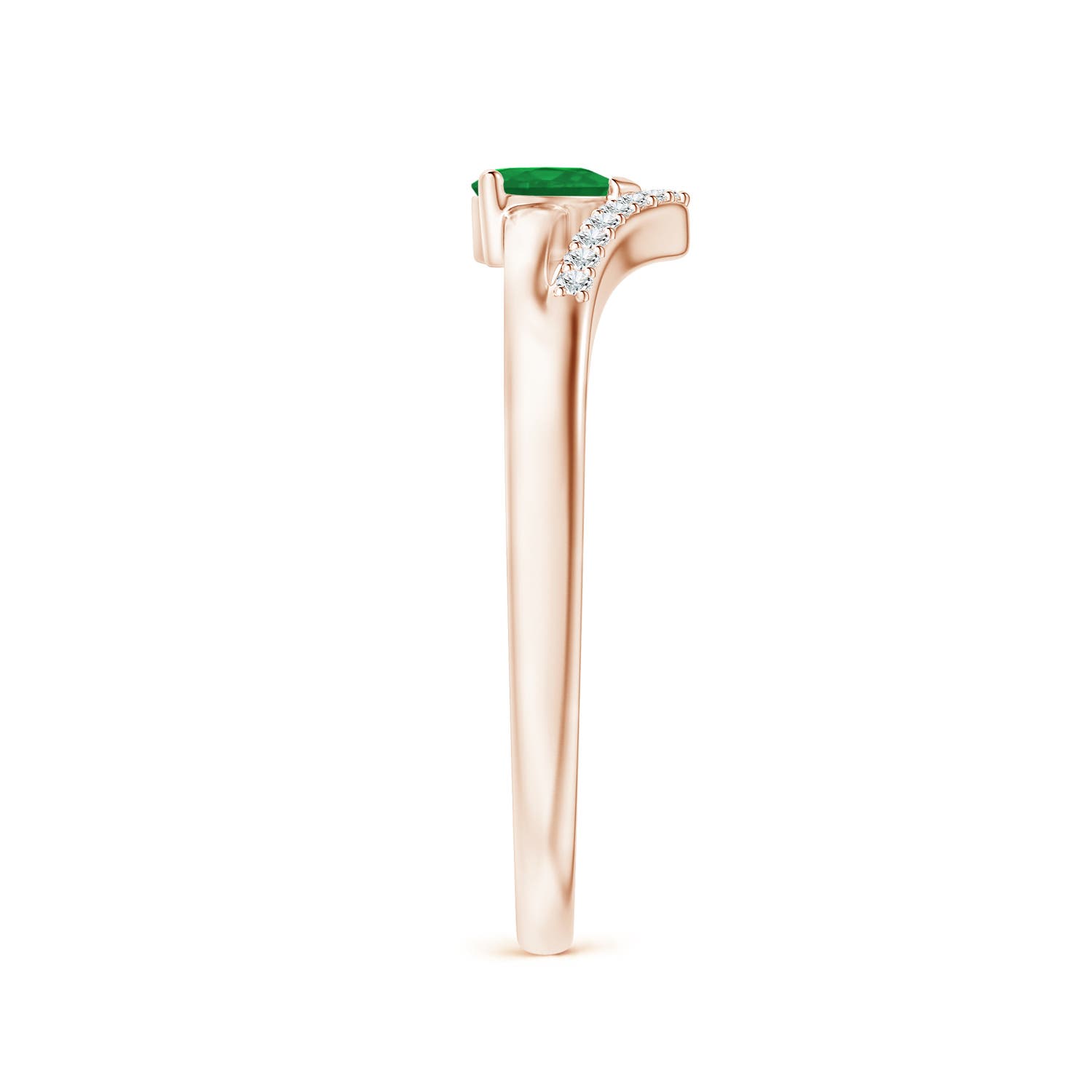 A - Emerald / 0.28 CT / 14 KT Rose Gold