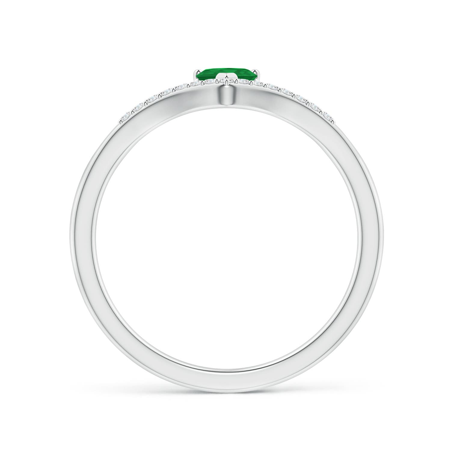 A - Emerald / 0.28 CT / 14 KT White Gold