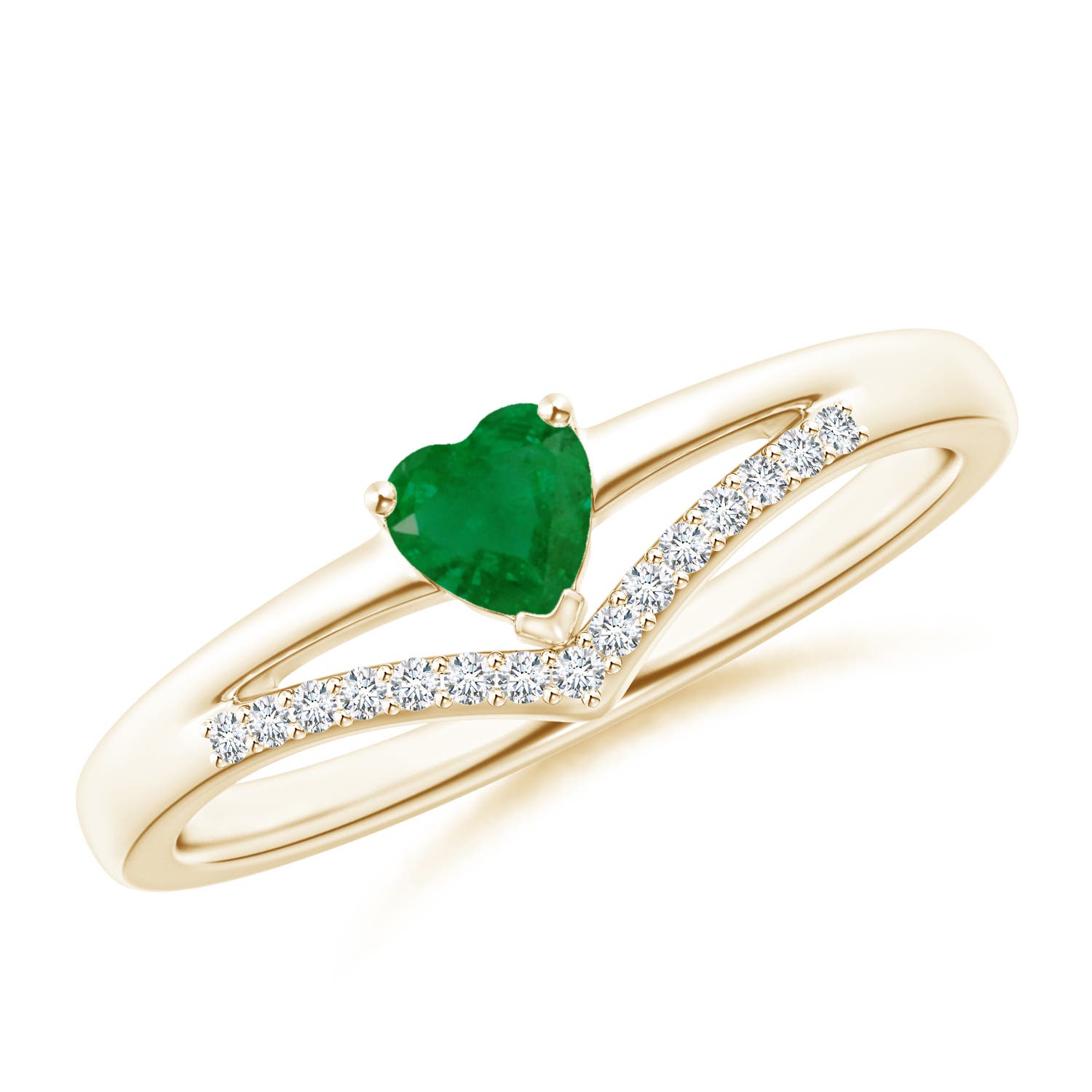 A - Emerald / 0.28 CT / 14 KT Yellow Gold