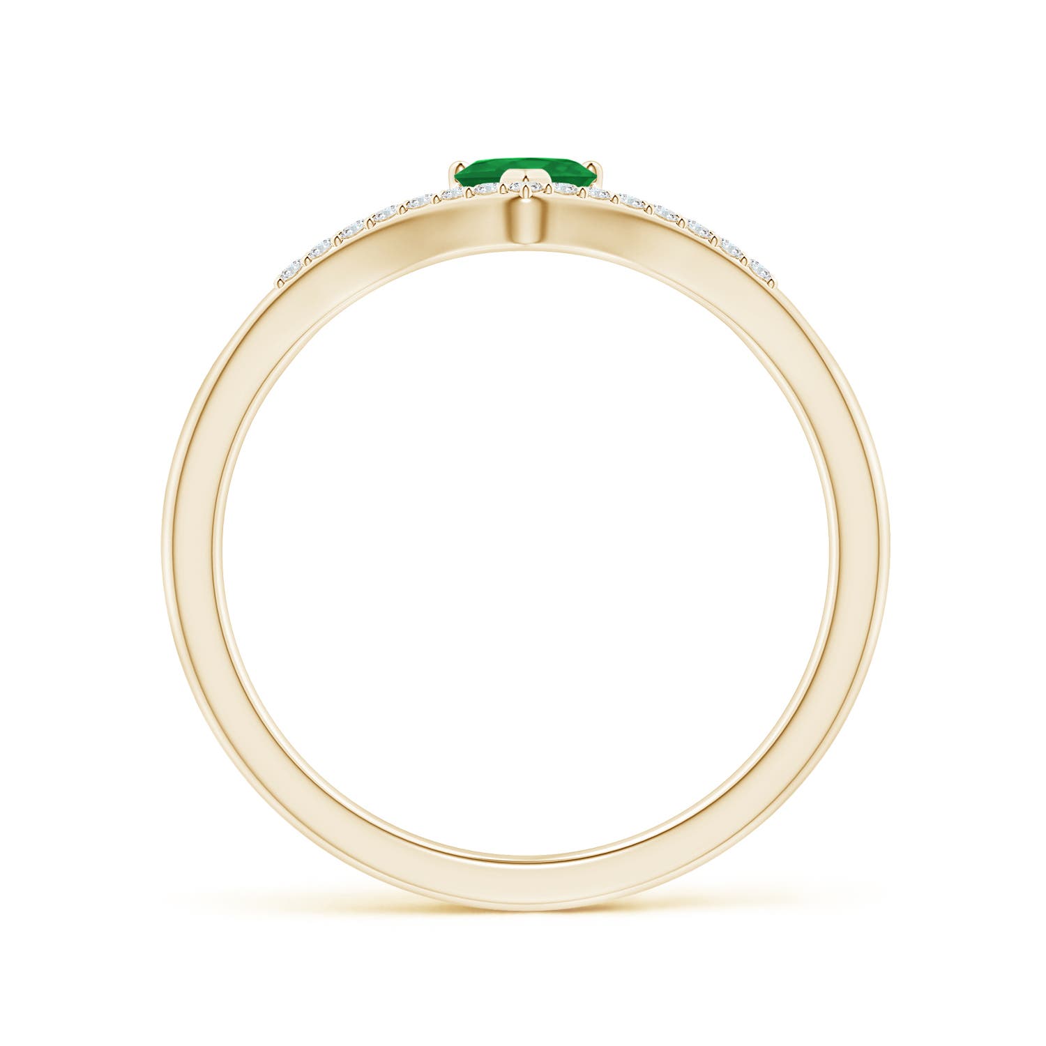 A - Emerald / 0.28 CT / 14 KT Yellow Gold