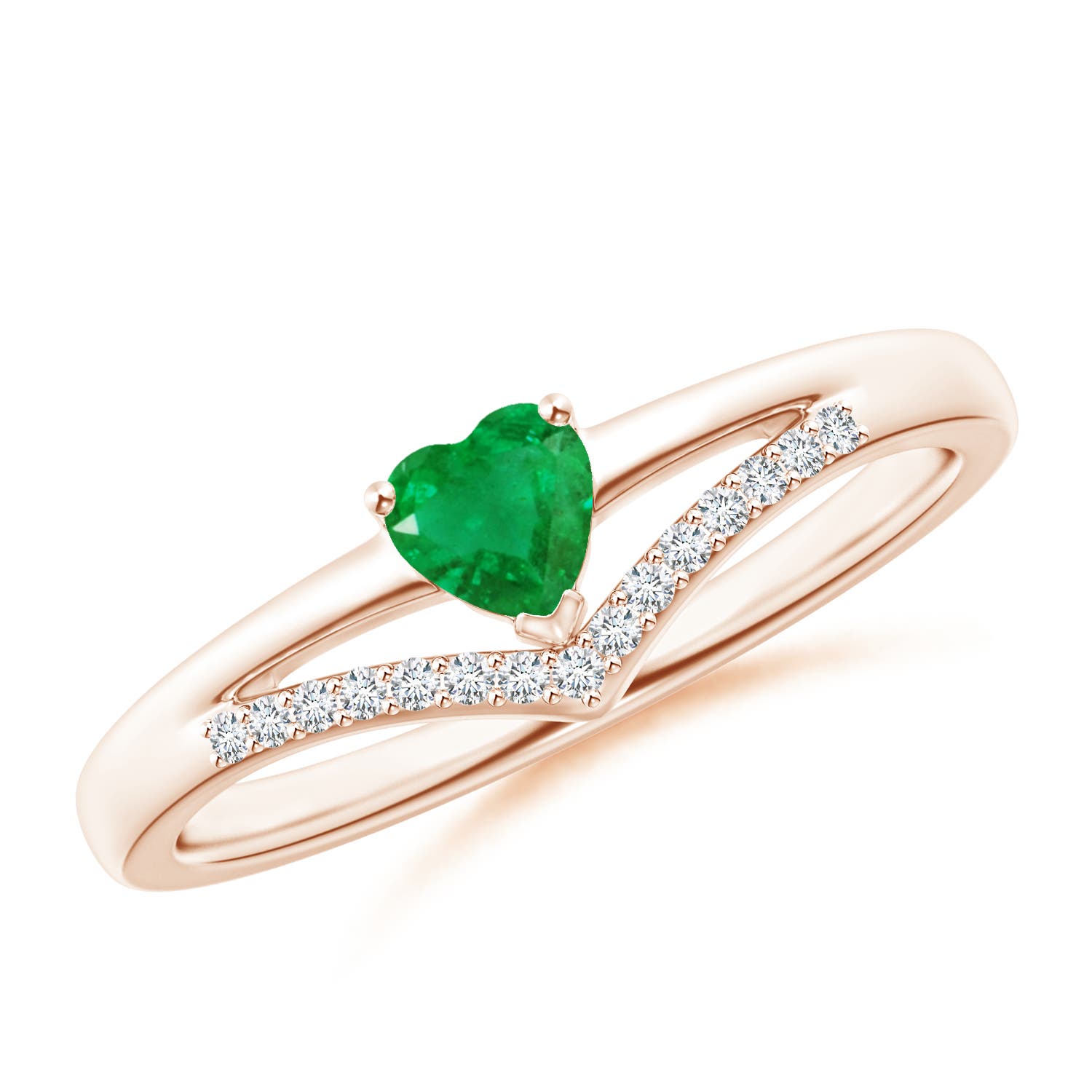 AA - Emerald / 0.28 CT / 14 KT Rose Gold