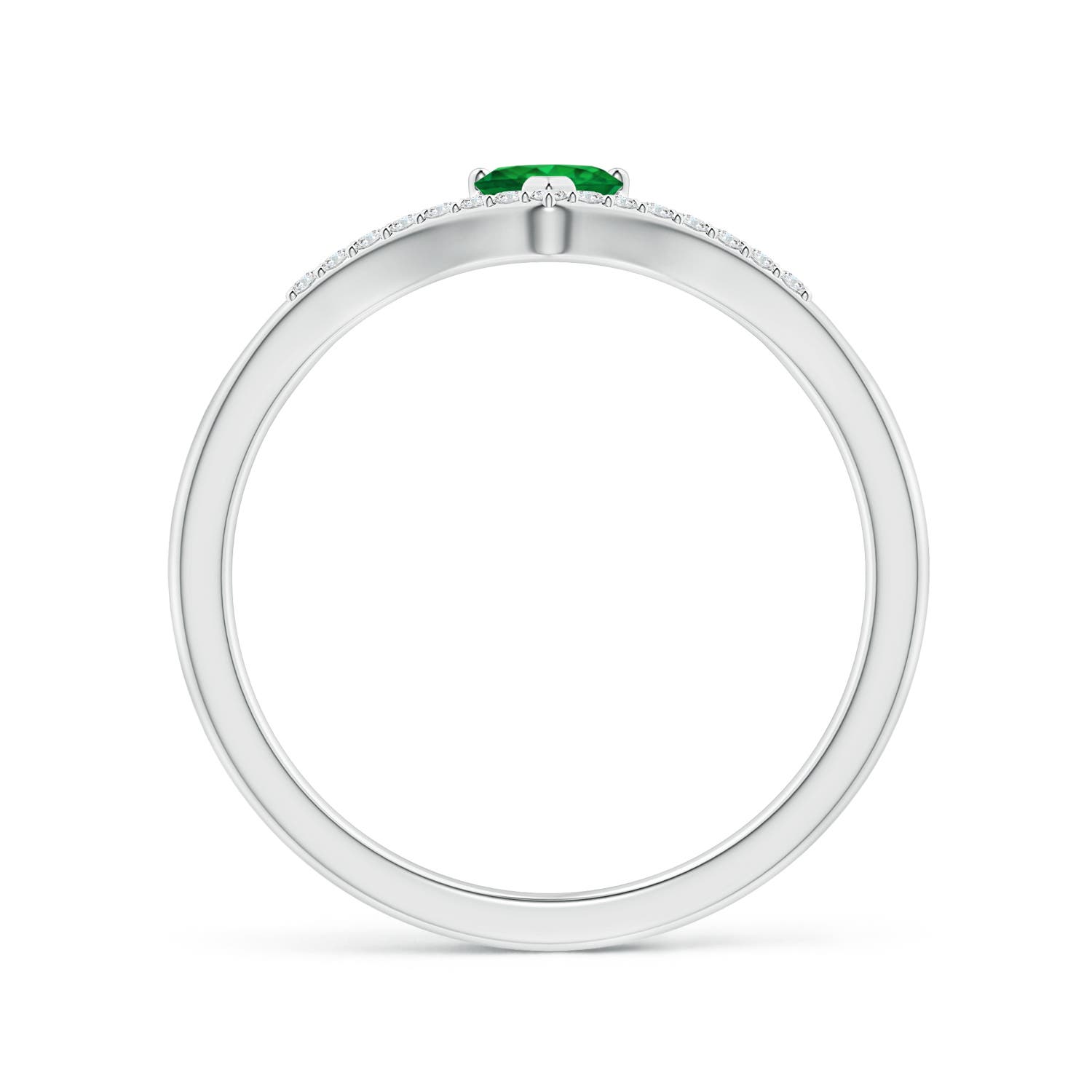 AAA - Emerald / 0.28 CT / 14 KT White Gold