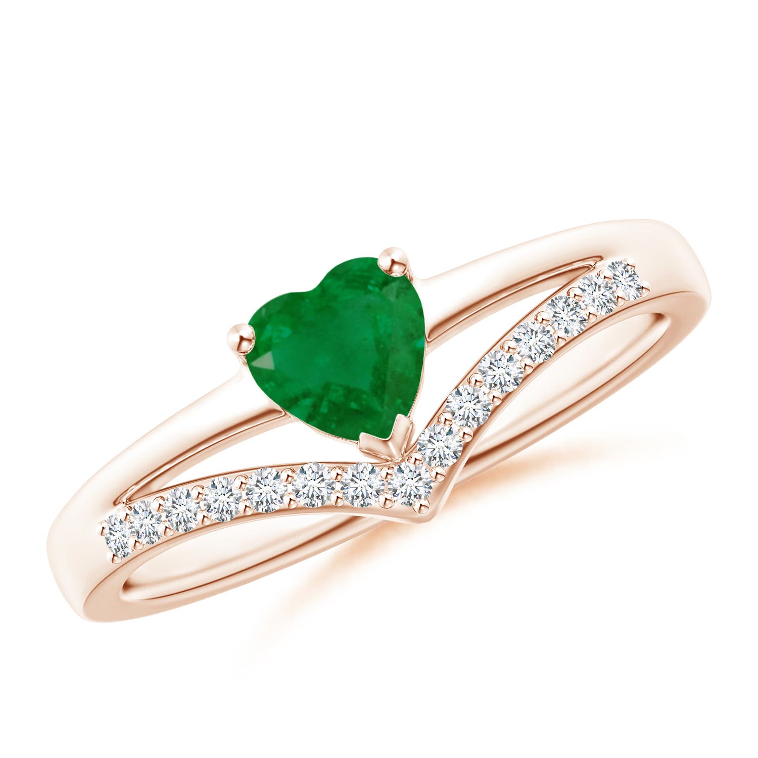 A - Emerald / 0.5 CT / 14 KT Rose Gold