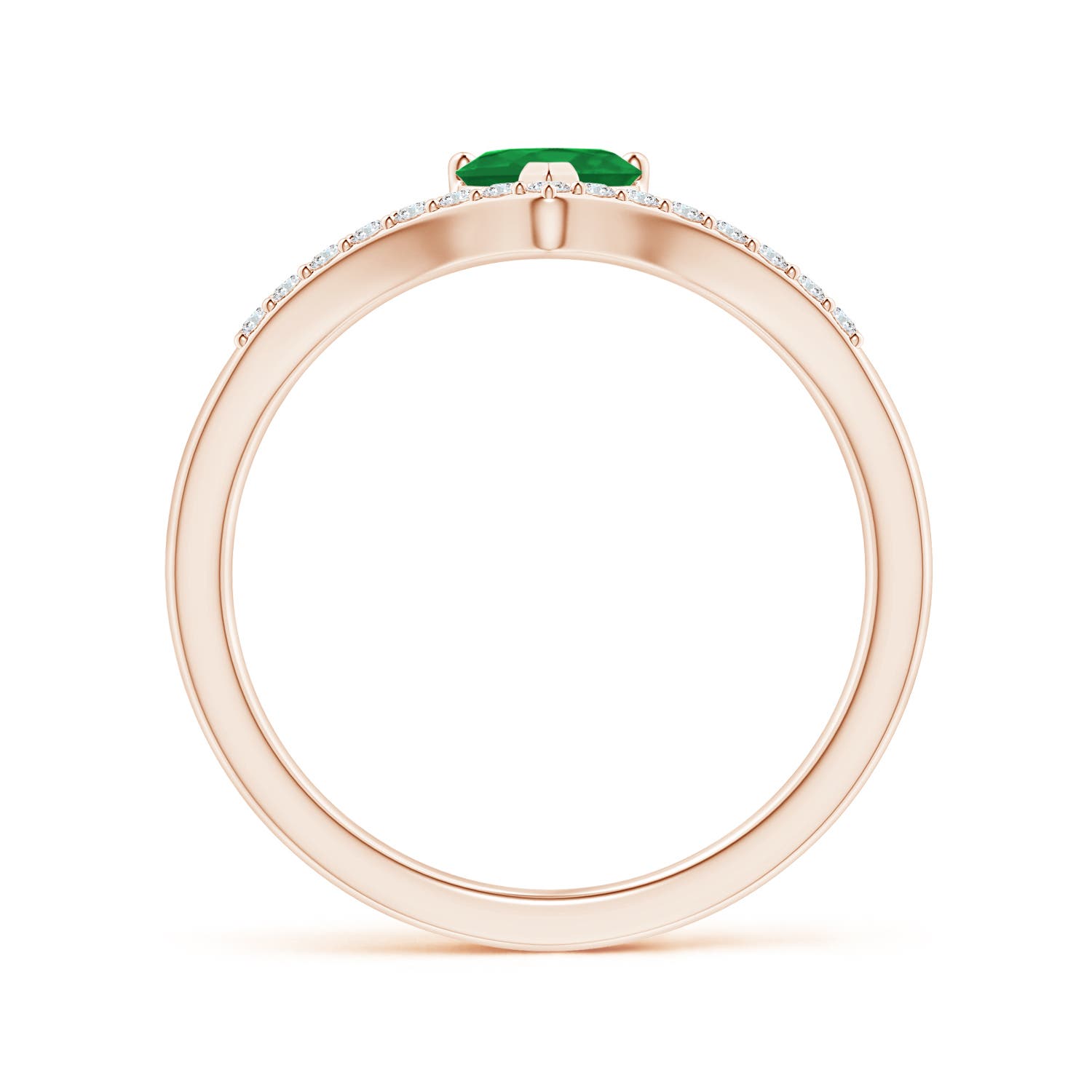 A - Emerald / 0.5 CT / 14 KT Rose Gold