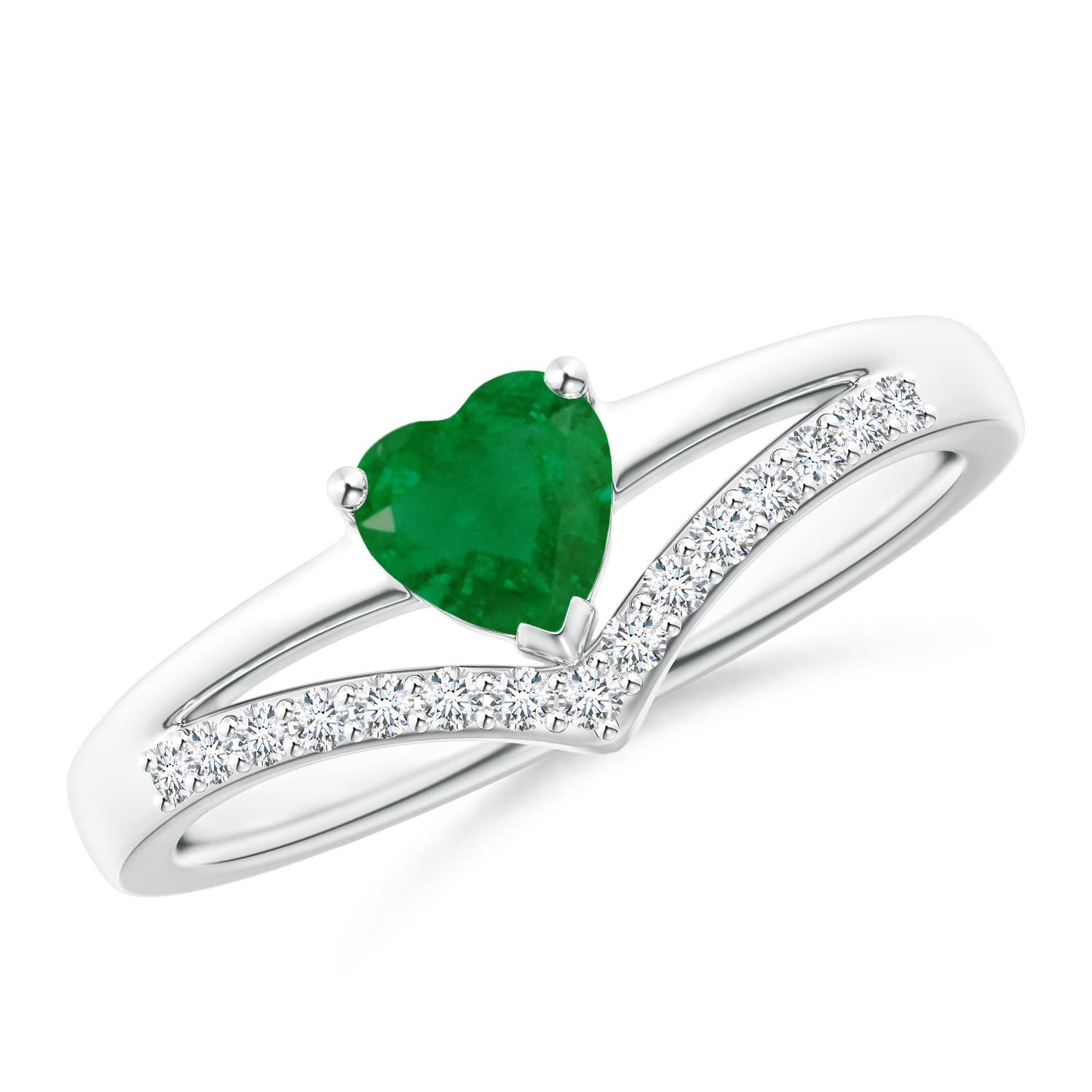 A - Emerald / 0.5 CT / 14 KT White Gold