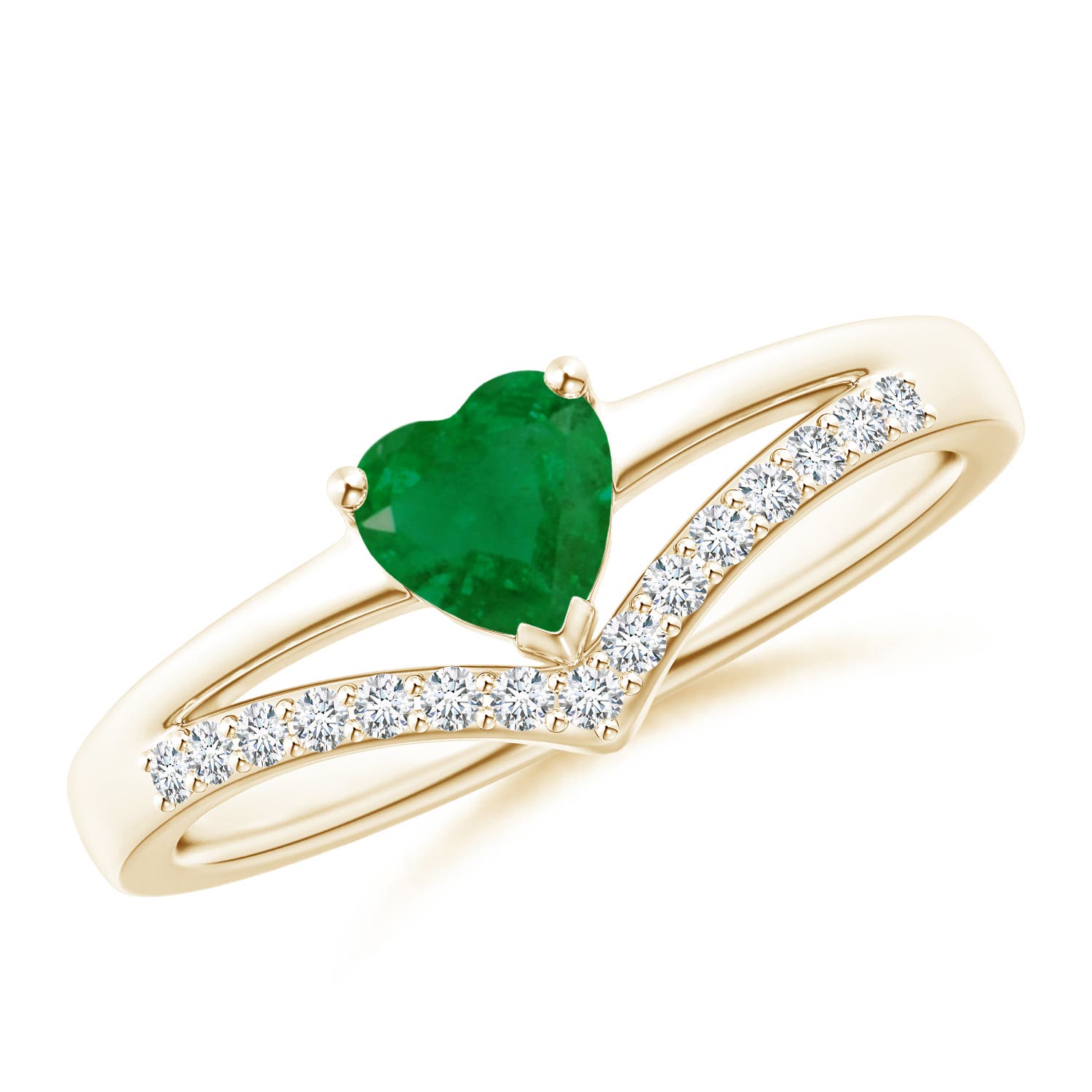 A - Emerald / 0.5 CT / 14 KT Yellow Gold