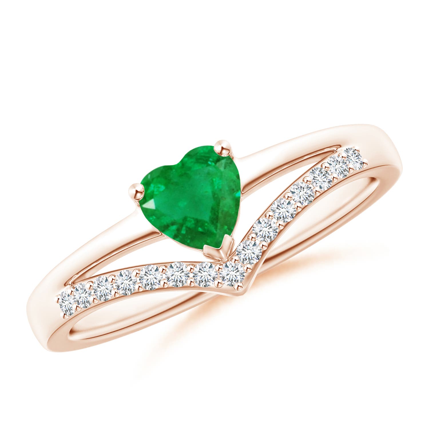 AA - Emerald / 0.5 CT / 14 KT Rose Gold