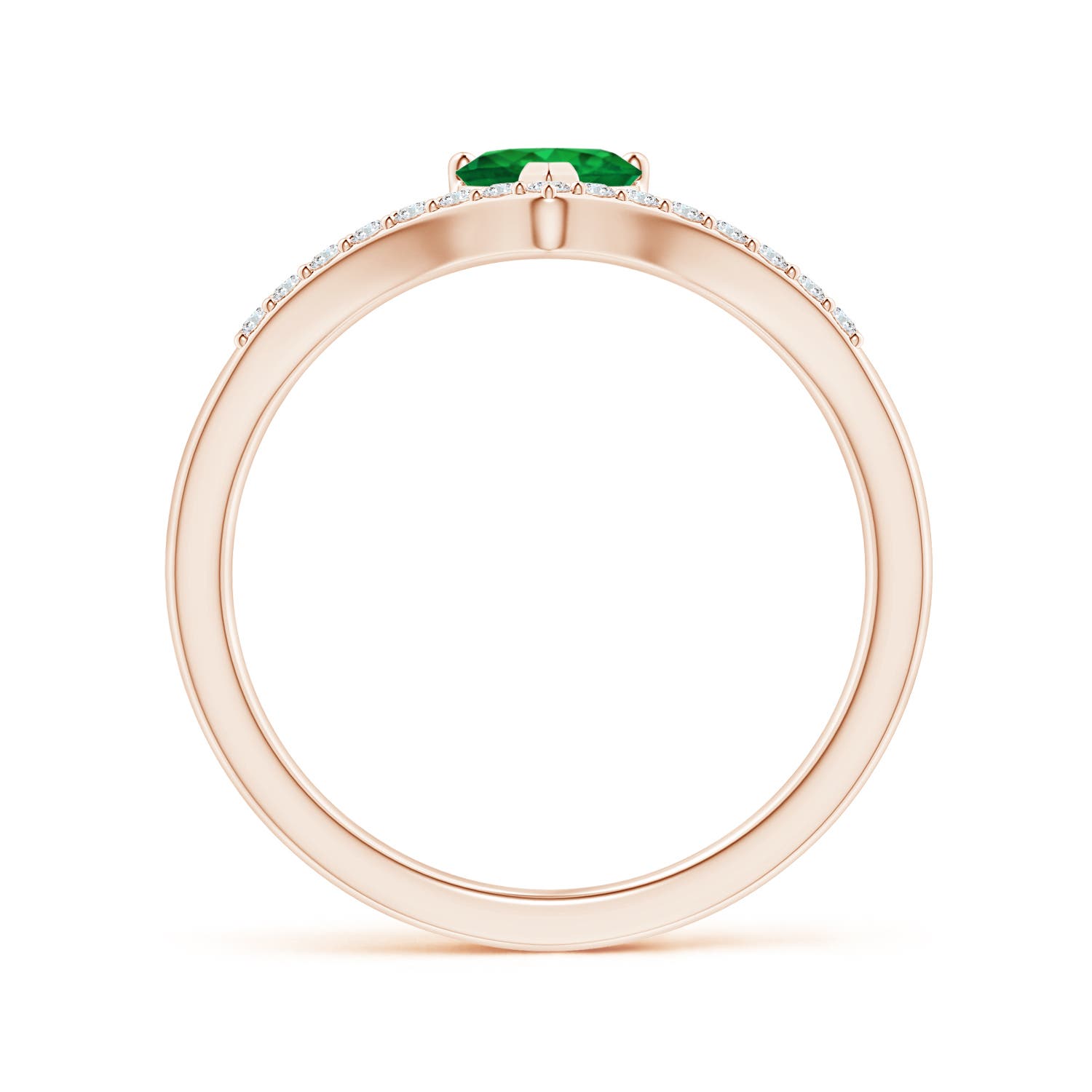 AAA - Emerald / 0.5 CT / 14 KT Rose Gold