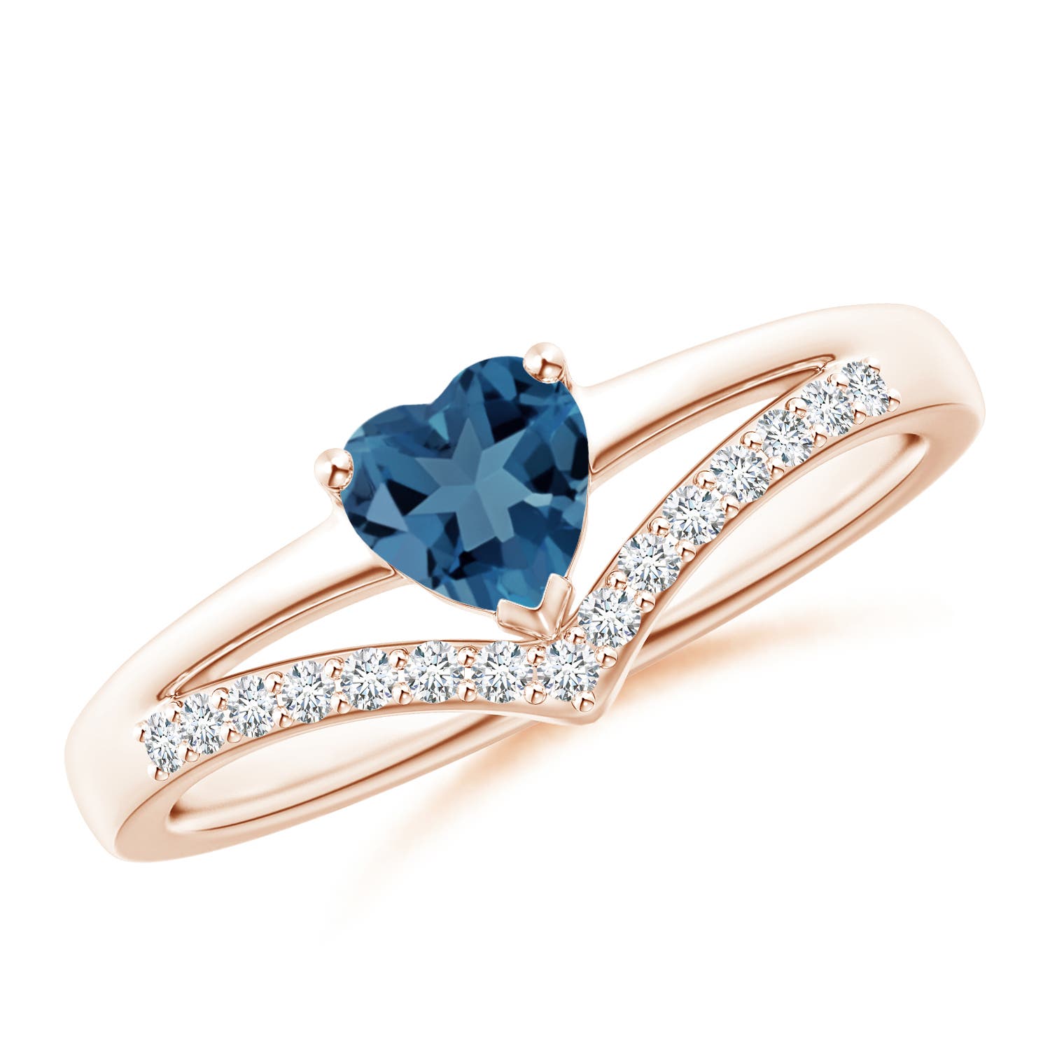 A - London Blue Topaz / 0.7 CT / 14 KT Rose Gold