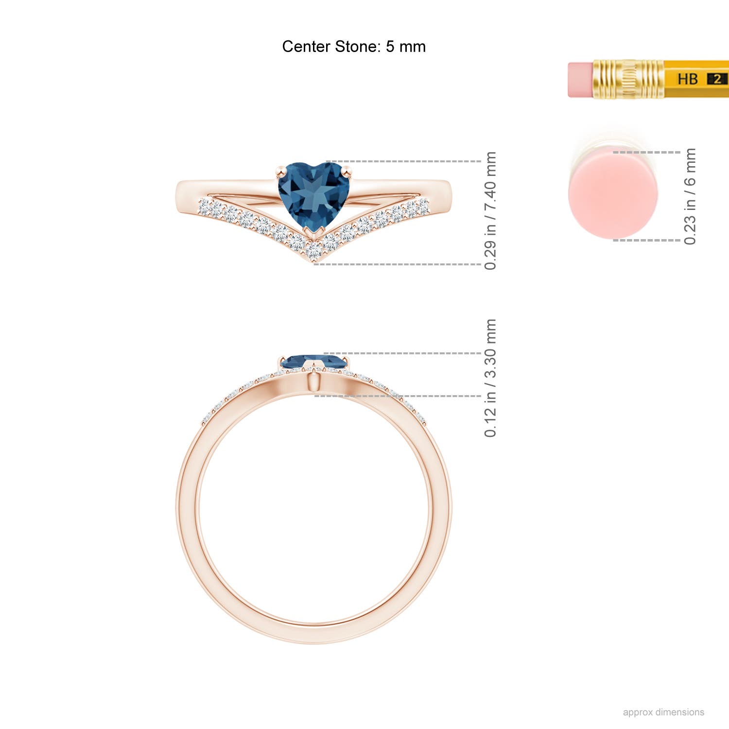 A - London Blue Topaz / 0.7 CT / 14 KT Rose Gold