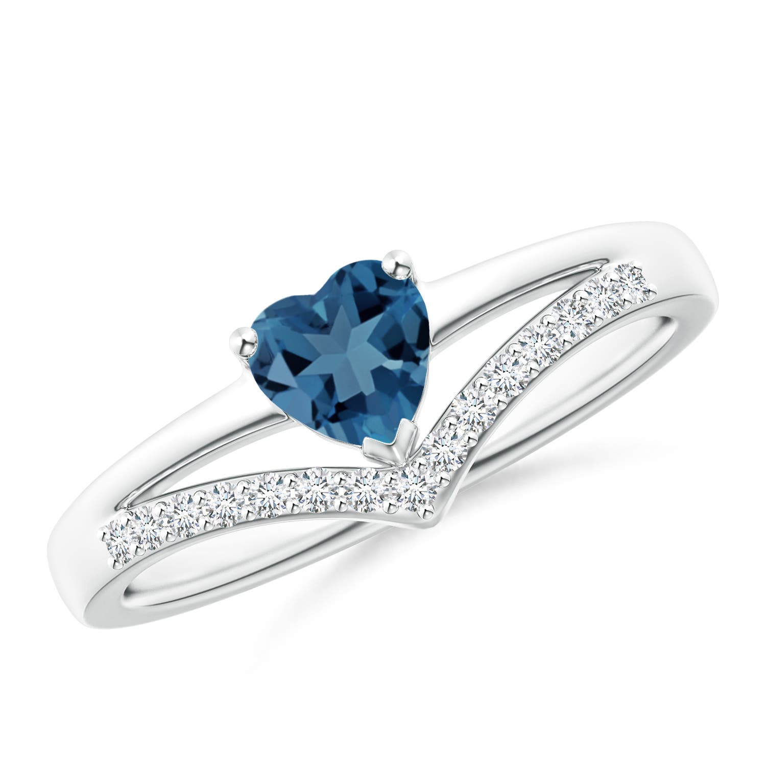 A - London Blue Topaz / 0.7 CT / 14 KT White Gold