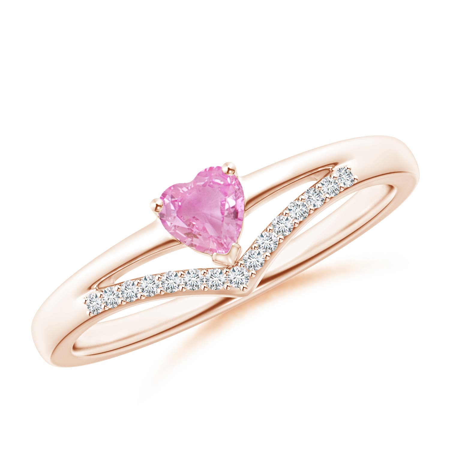 A - Pink Sapphire / 0.33 CT / 14 KT Rose Gold