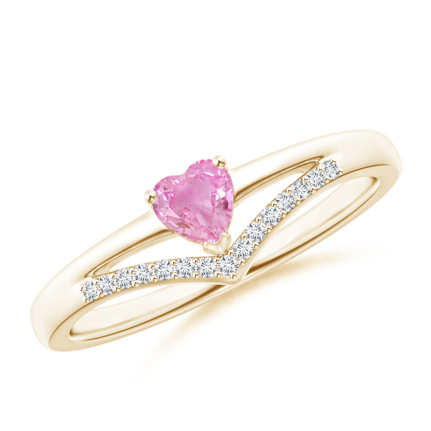 A - Pink Sapphire / 0.33 CT / 14 KT Yellow Gold