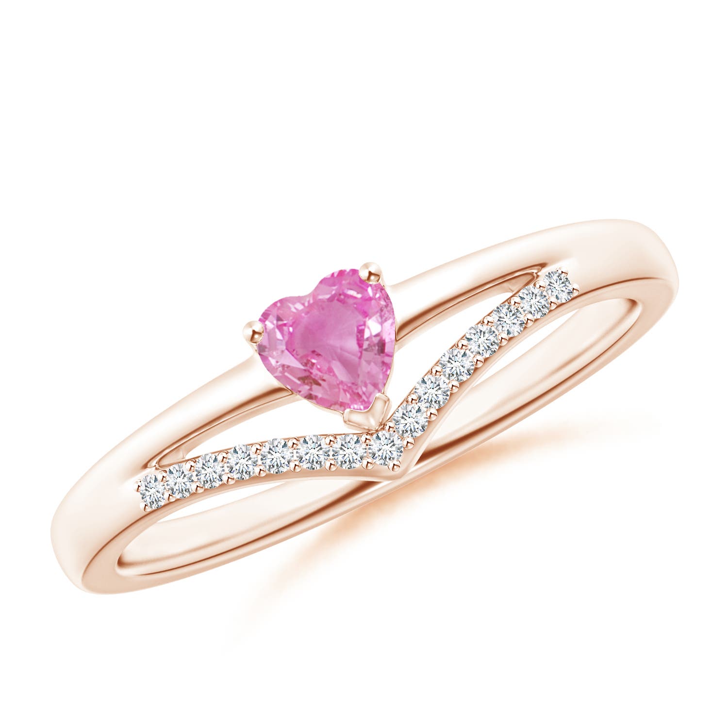 AA - Pink Sapphire / 0.33 CT / 14 KT Rose Gold