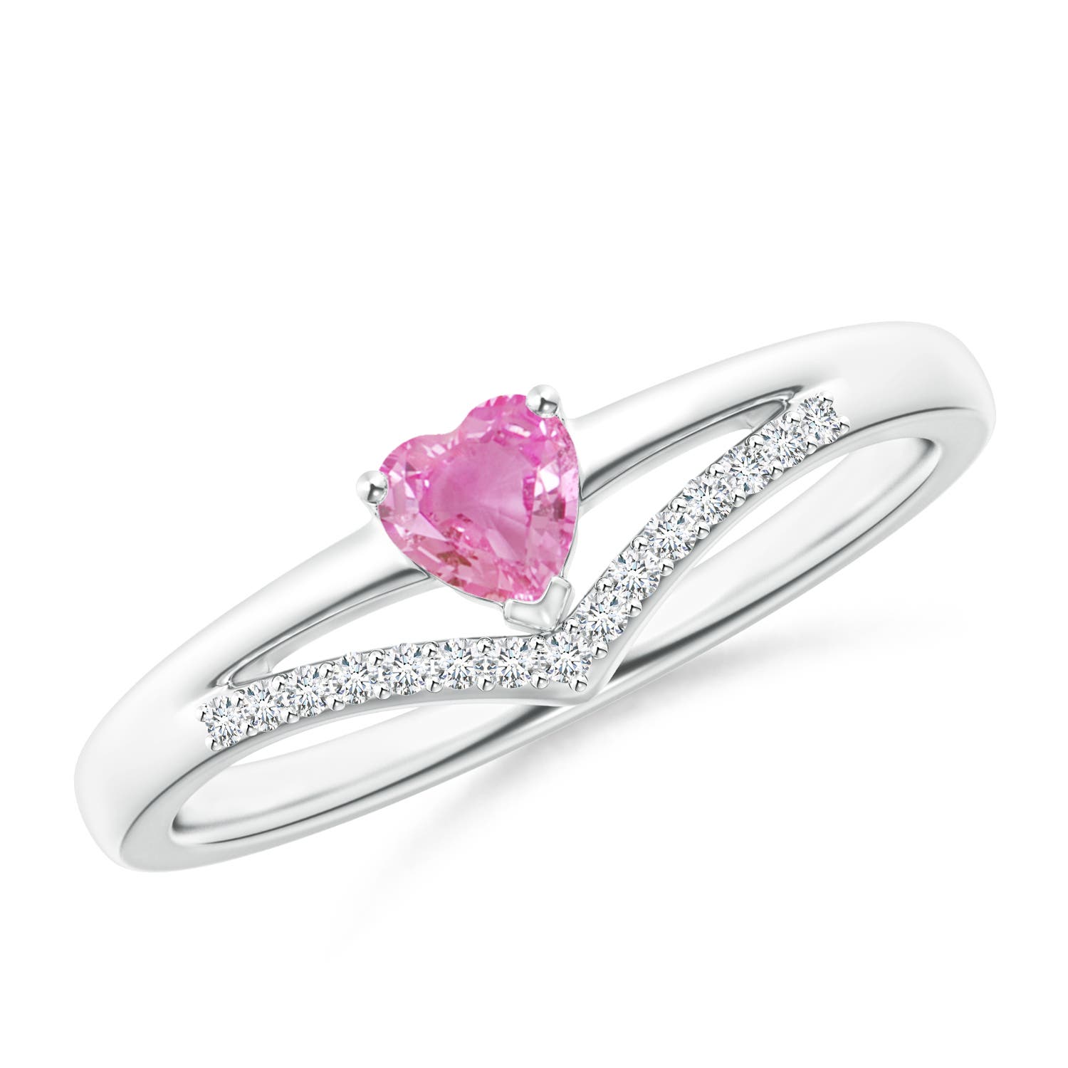 AA - Pink Sapphire / 0.33 CT / 14 KT White Gold