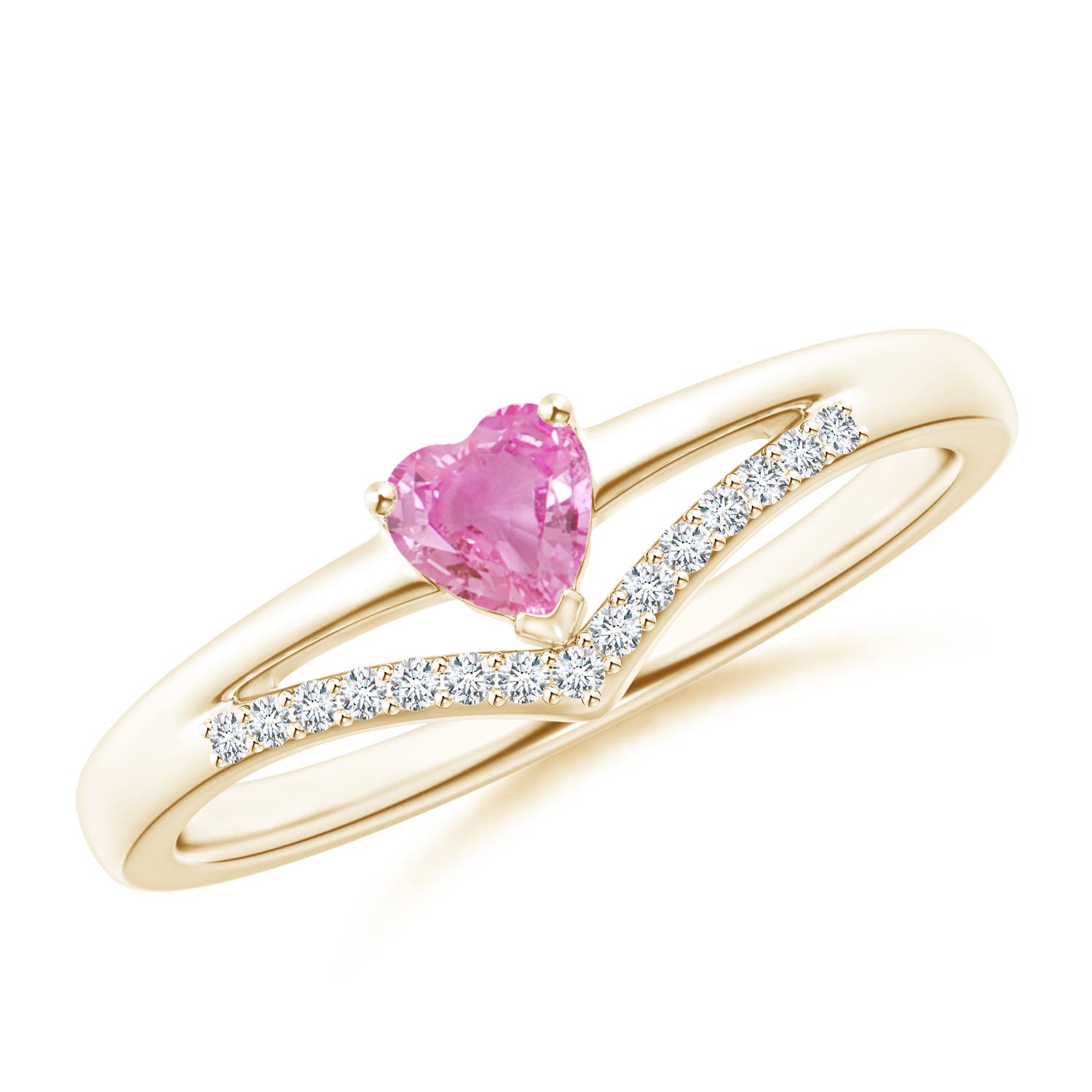 AA - Pink Sapphire / 0.33 CT / 14 KT Yellow Gold