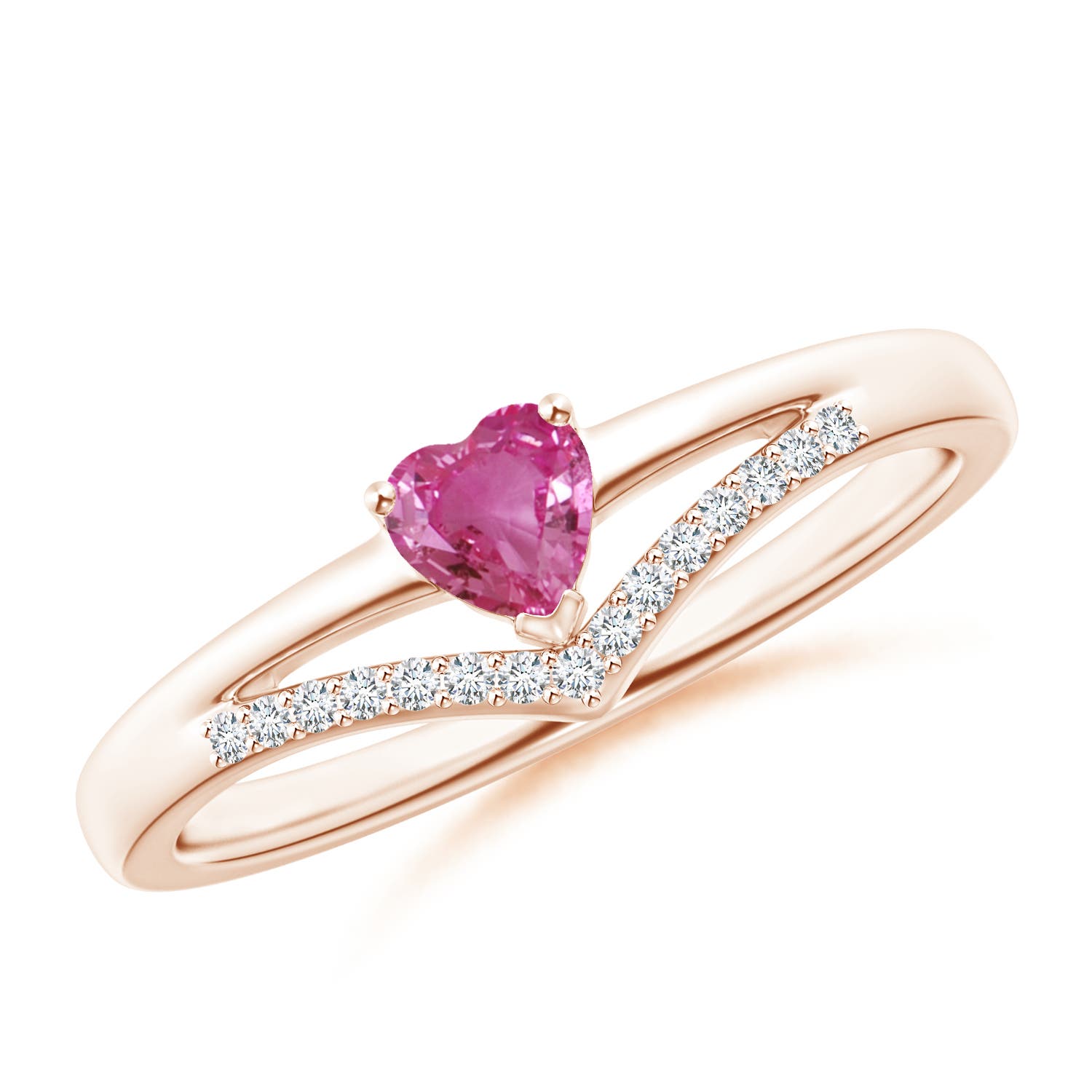 AAAA - Pink Sapphire / 0.33 CT / 14 KT Rose Gold