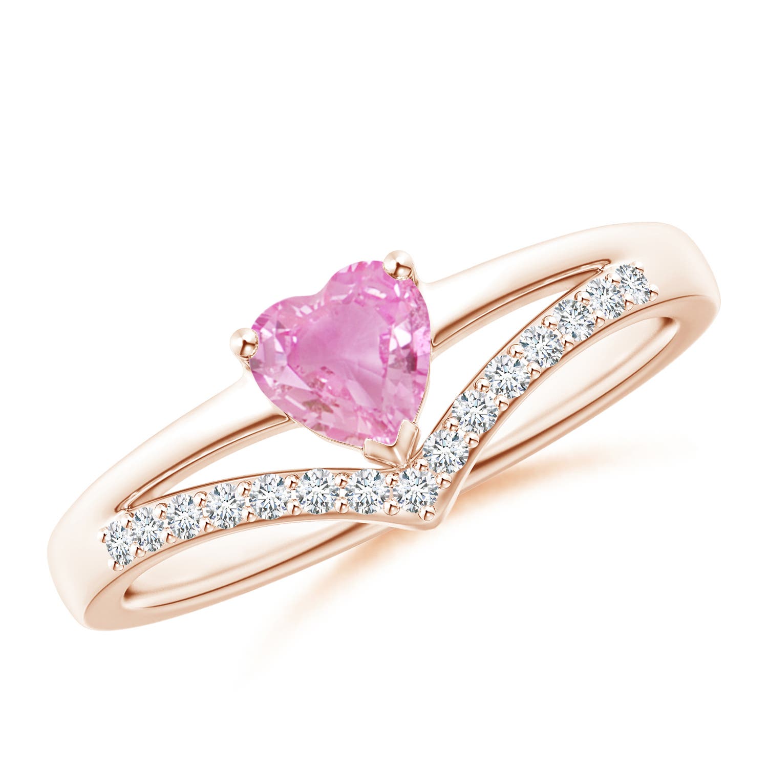 A - Pink Sapphire / 0.65 CT / 14 KT Rose Gold