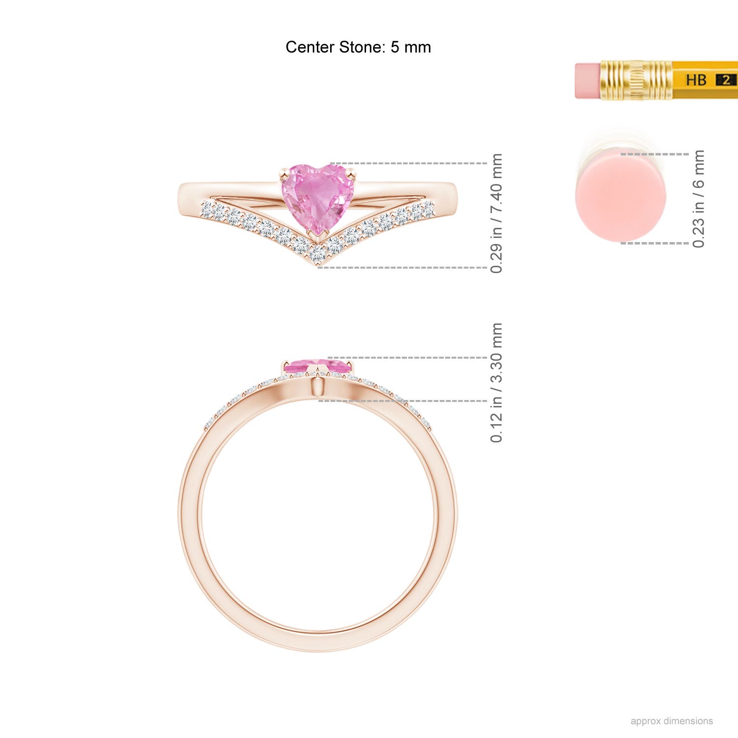 A - Pink Sapphire / 0.65 CT / 14 KT Rose Gold