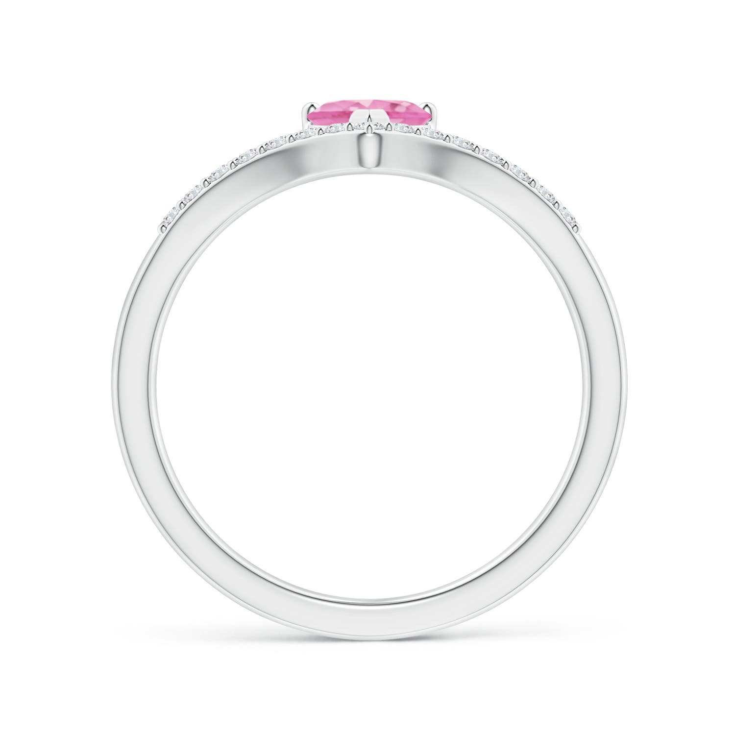 A - Pink Sapphire / 0.65 CT / 14 KT White Gold