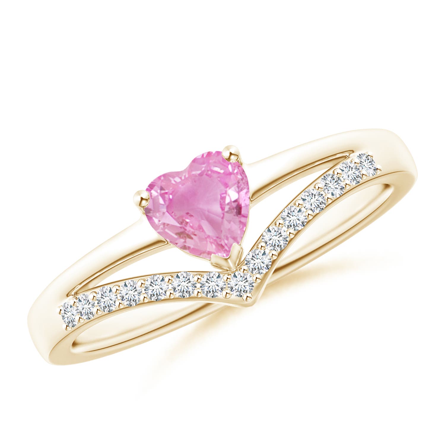 A - Pink Sapphire / 0.65 CT / 14 KT Yellow Gold