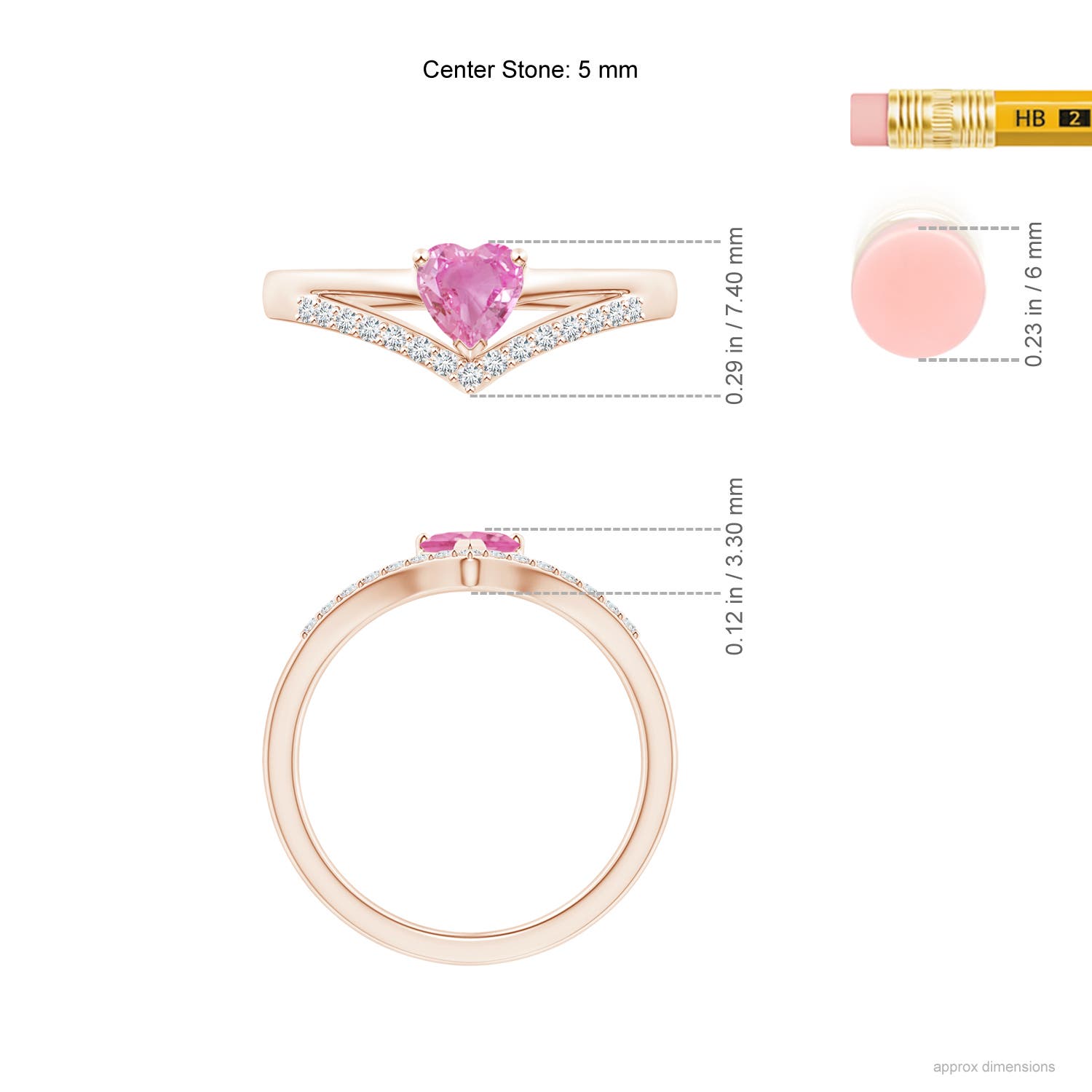 AA - Pink Sapphire / 0.65 CT / 14 KT Rose Gold