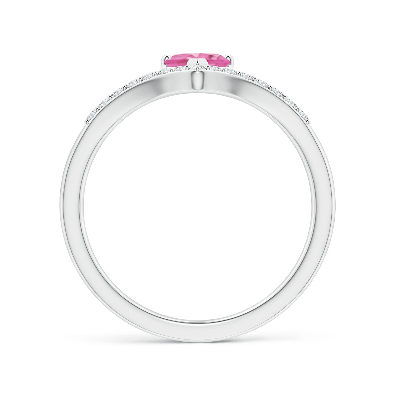 AA - Pink Sapphire / 0.65 CT / 14 KT White Gold