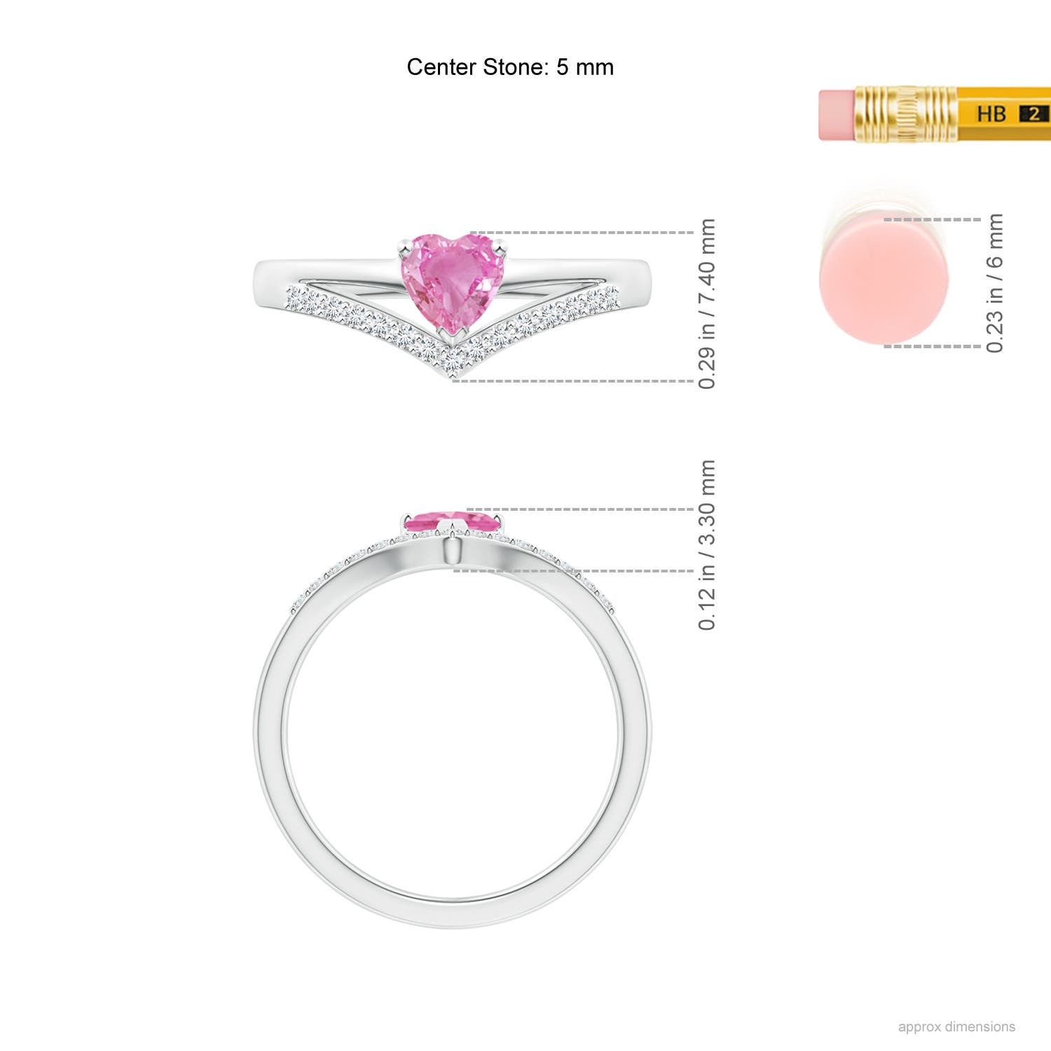 AA - Pink Sapphire / 0.65 CT / 14 KT White Gold